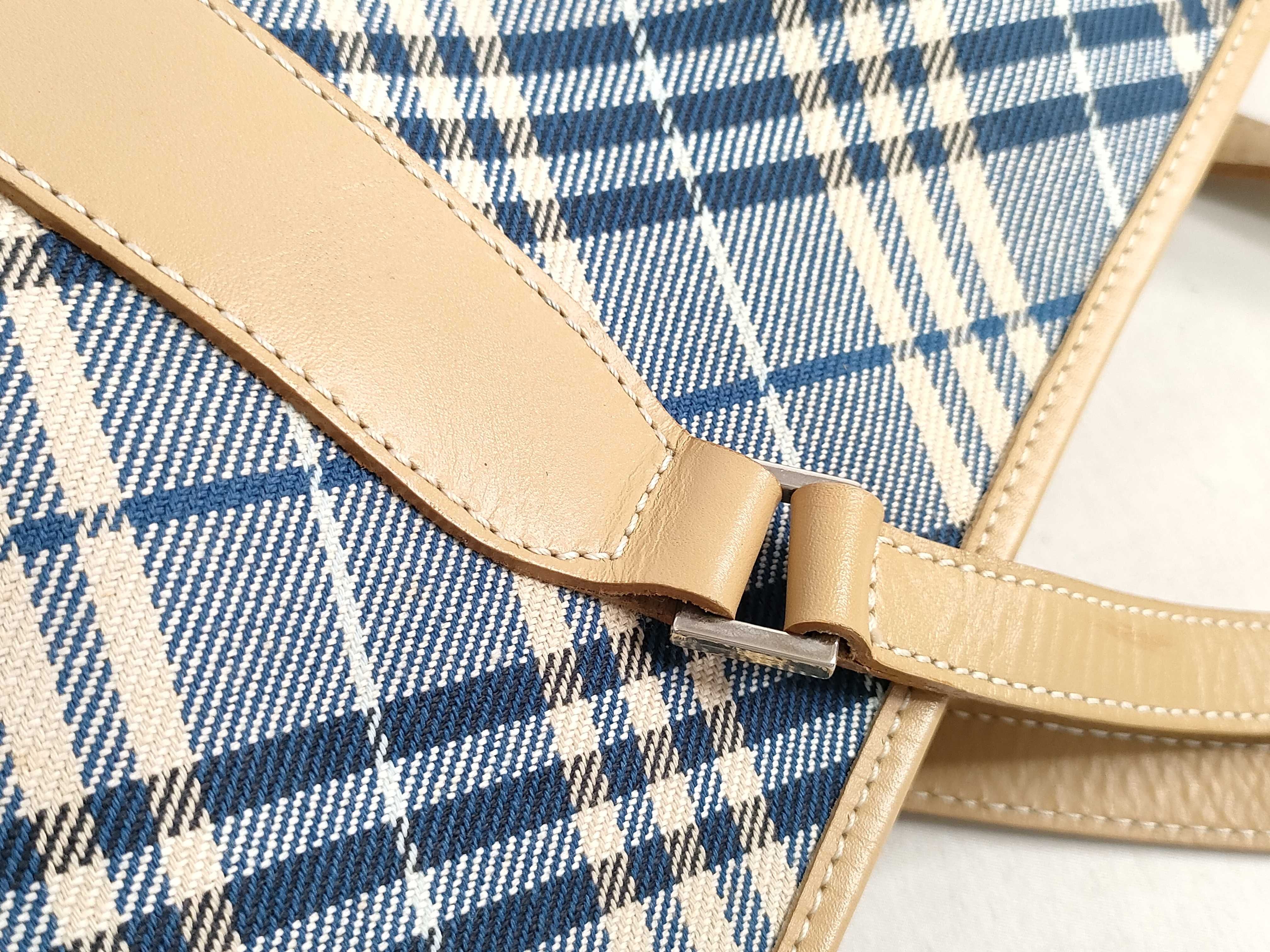 Blue Label Burberry Tote Bag Check Denim Tote Bag — view 5