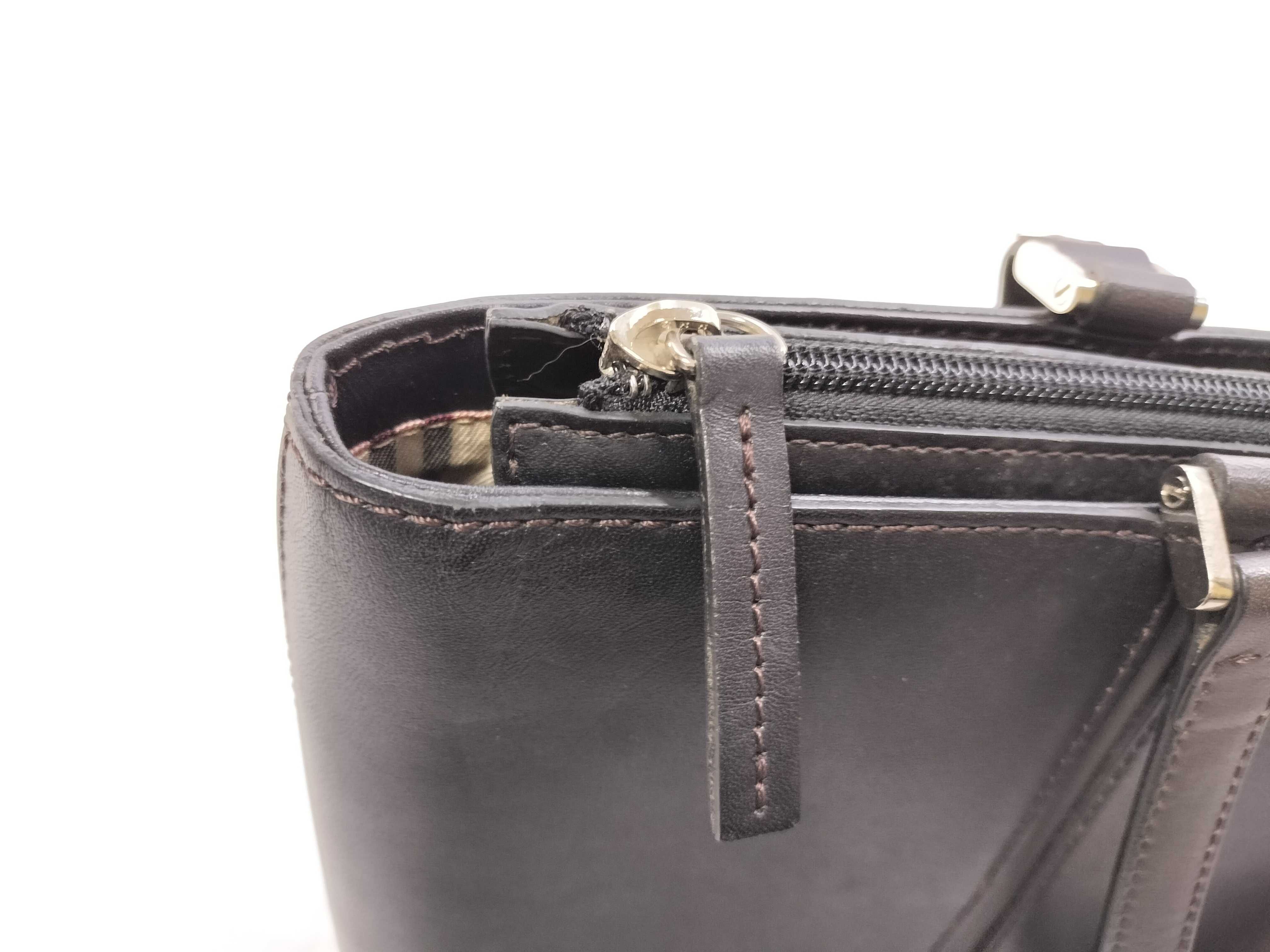 Nova Check Leather Tote Bag — view 13