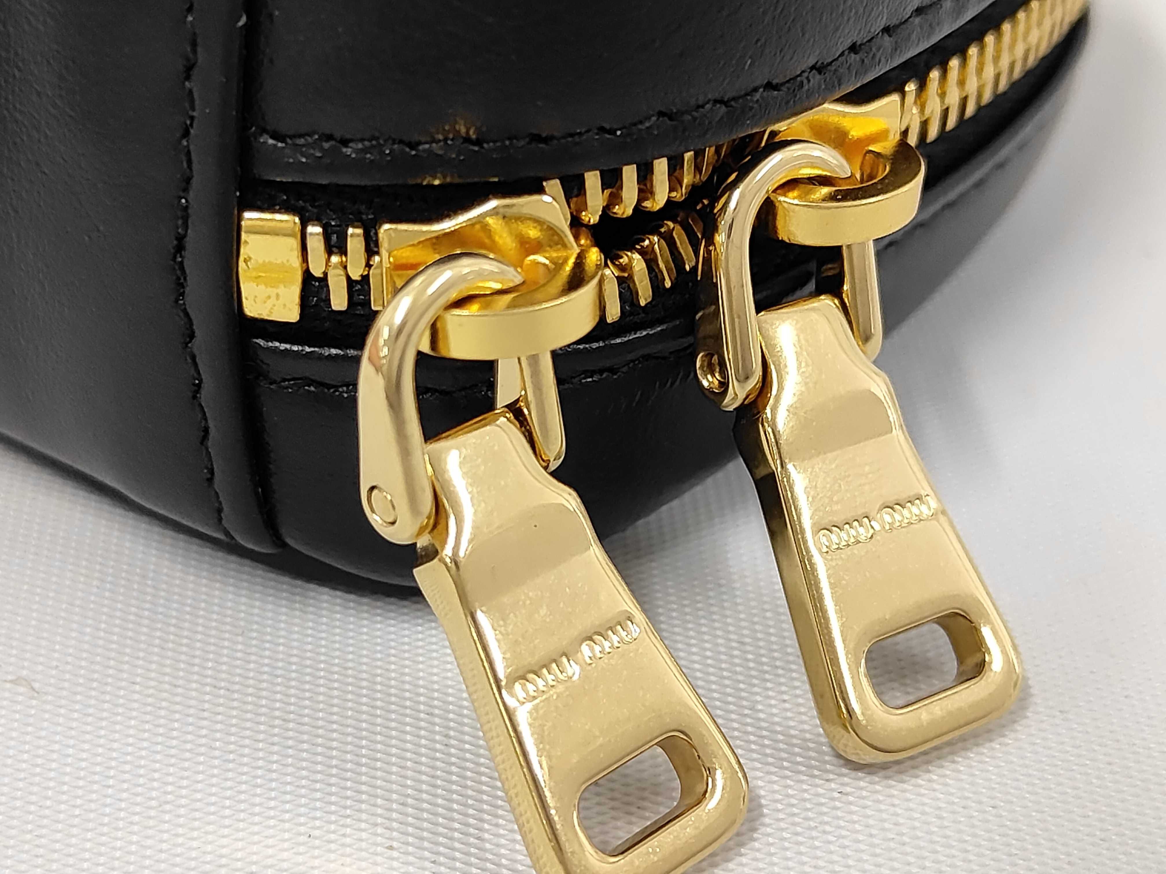 Unused Miu Beau Micro Leather Bag 2-way Black 5NR036 Pouch — view 5