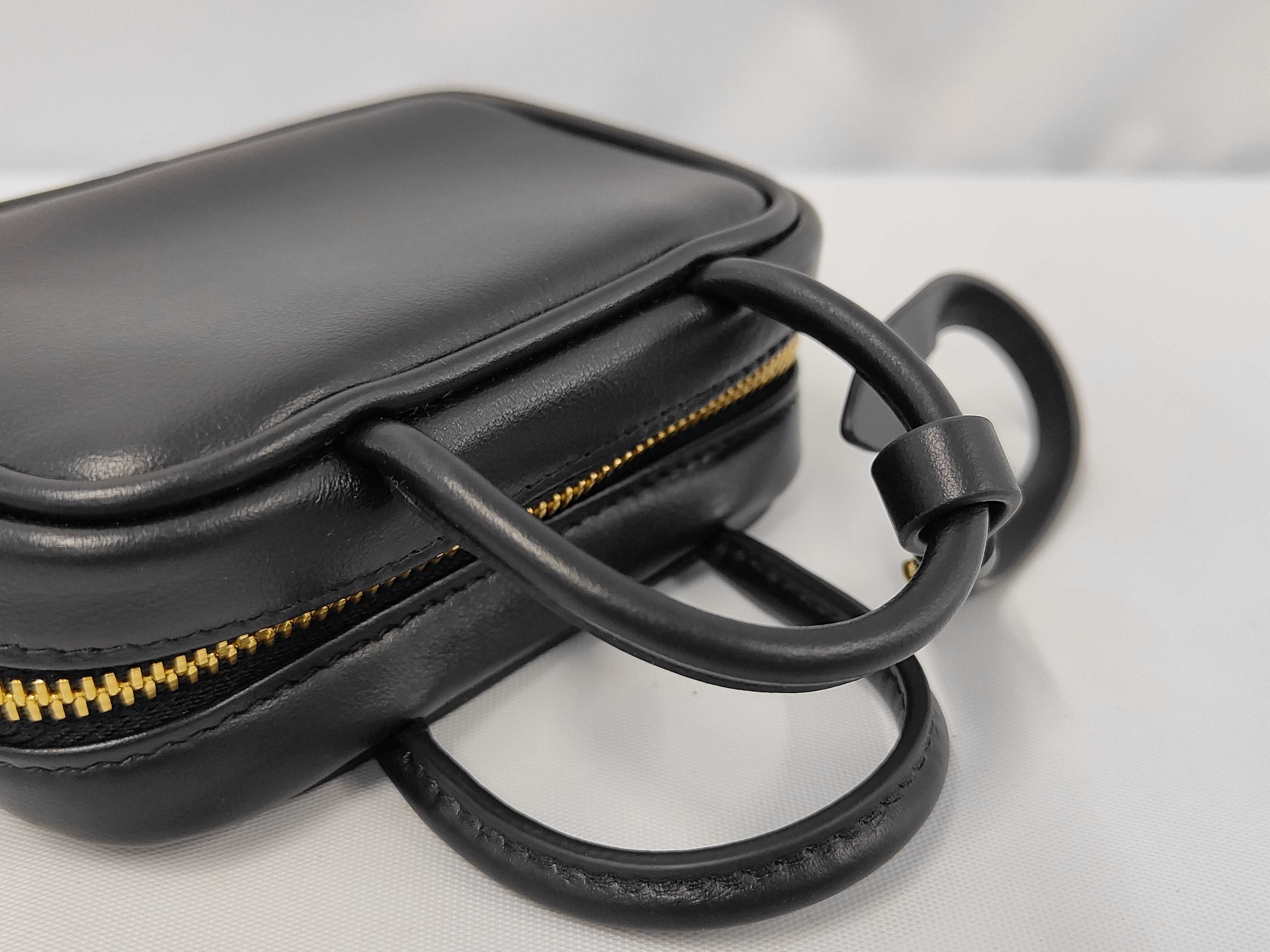 Unused Miu Beau Micro Leather Bag 2-way Black 5NR036 Pouch — view 6