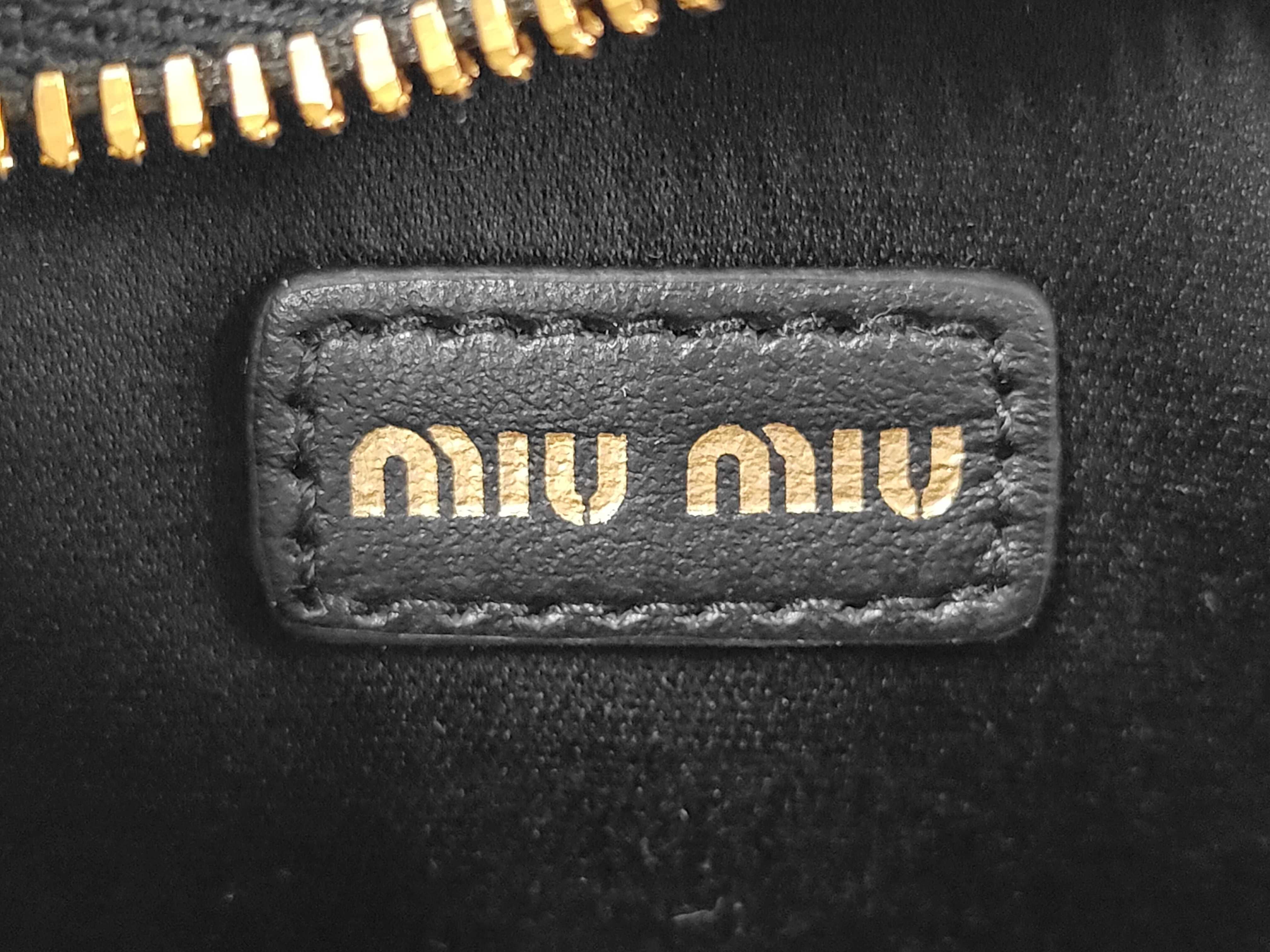 Unused Miu Beau Micro Leather Bag 2-way Black 5NR036 Pouch — view 8