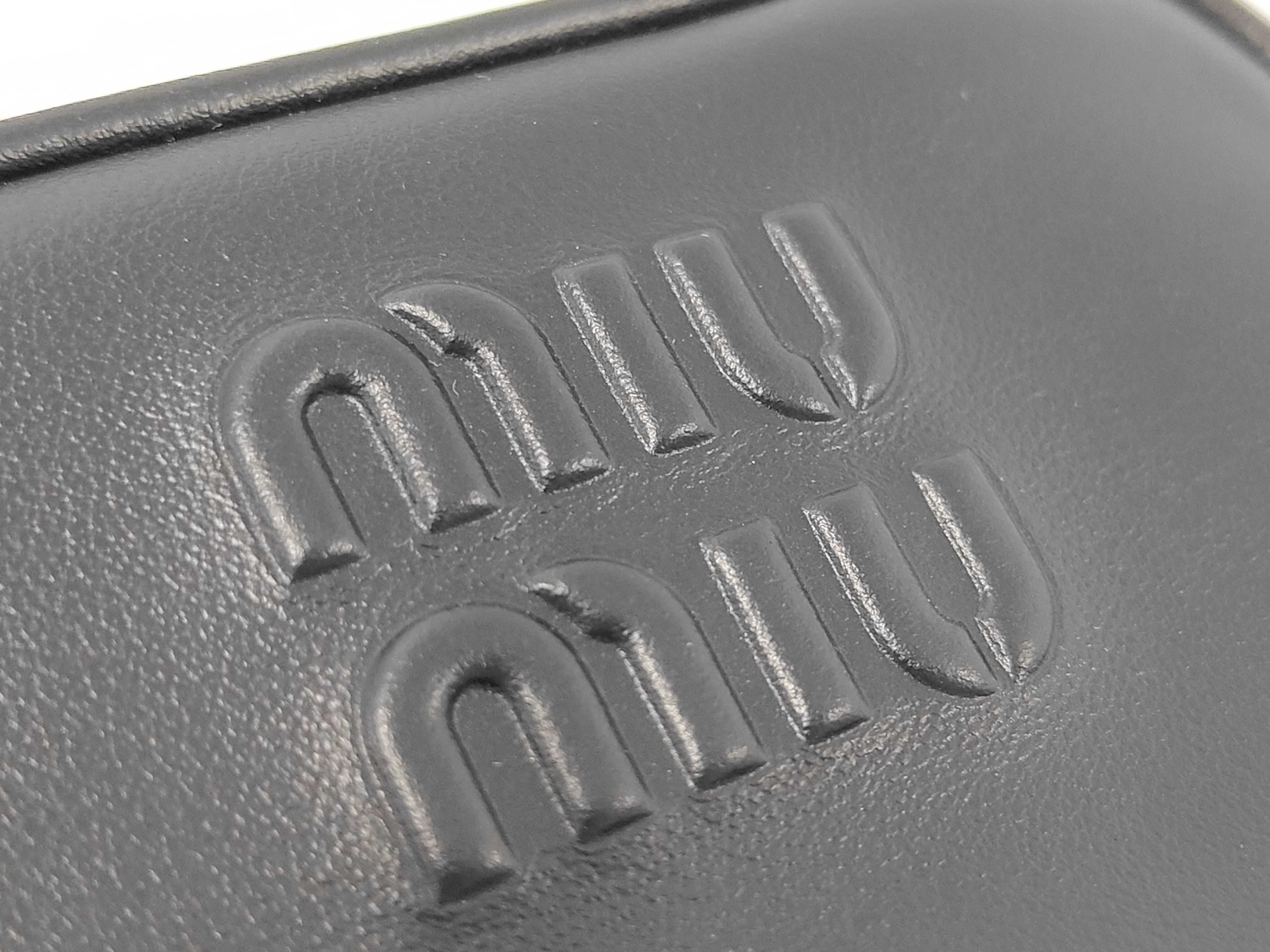 Unused Miu Beau Micro Leather Bag 2-way Black 5NR036 Pouch — view 9