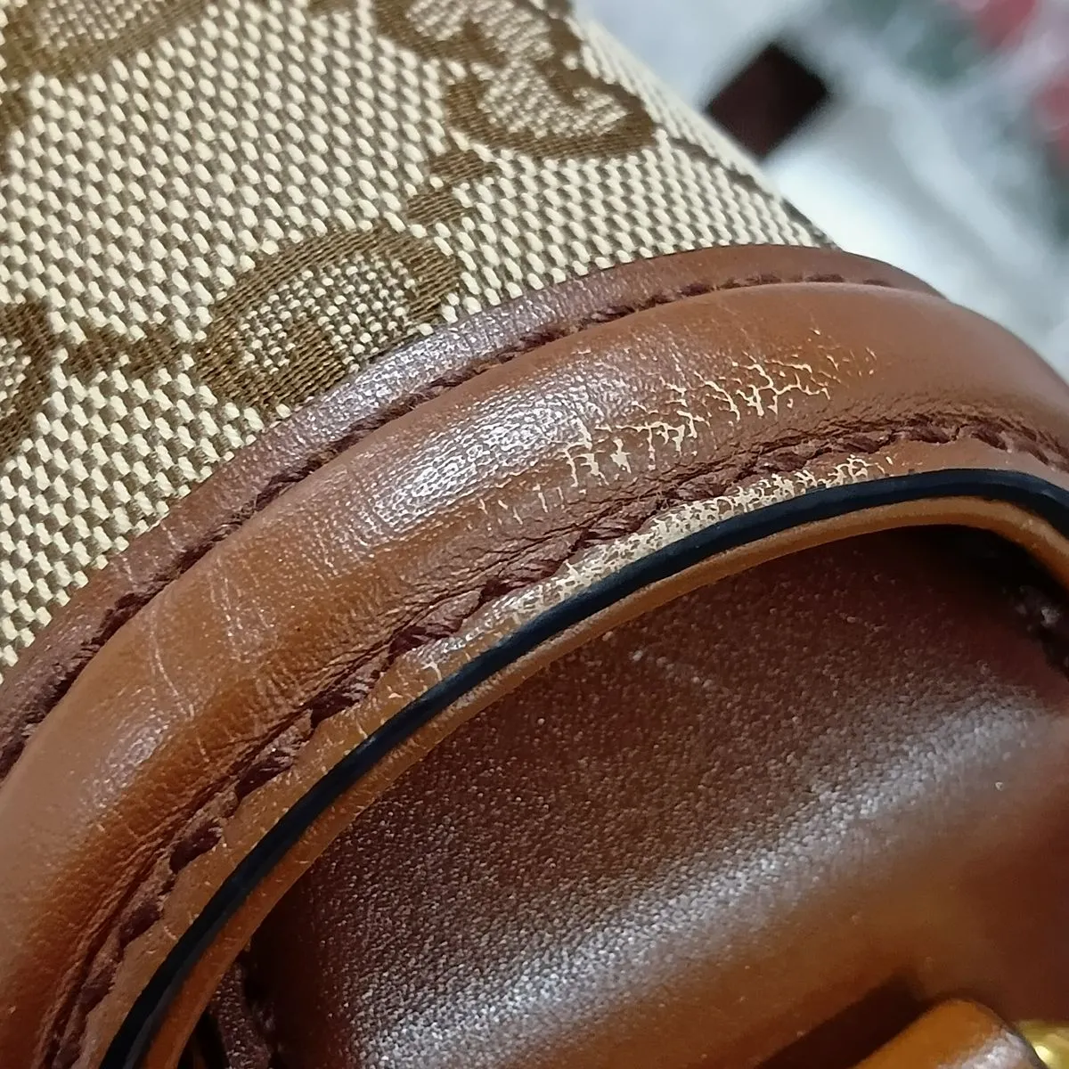 GG Canvas Shoulder Bag, Canvas x Leather, Beige x Brown, 383848 — view 12