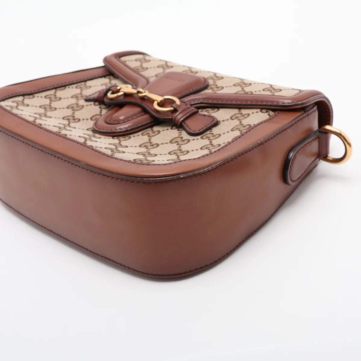 GG Canvas Shoulder Bag, Canvas x Leather, Beige x Brown, 383848 — view 3