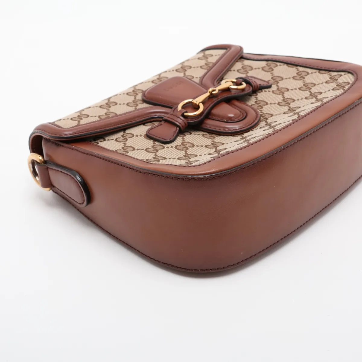 GG Canvas Shoulder Bag, Canvas x Leather, Beige x Brown, 383848 — view 4