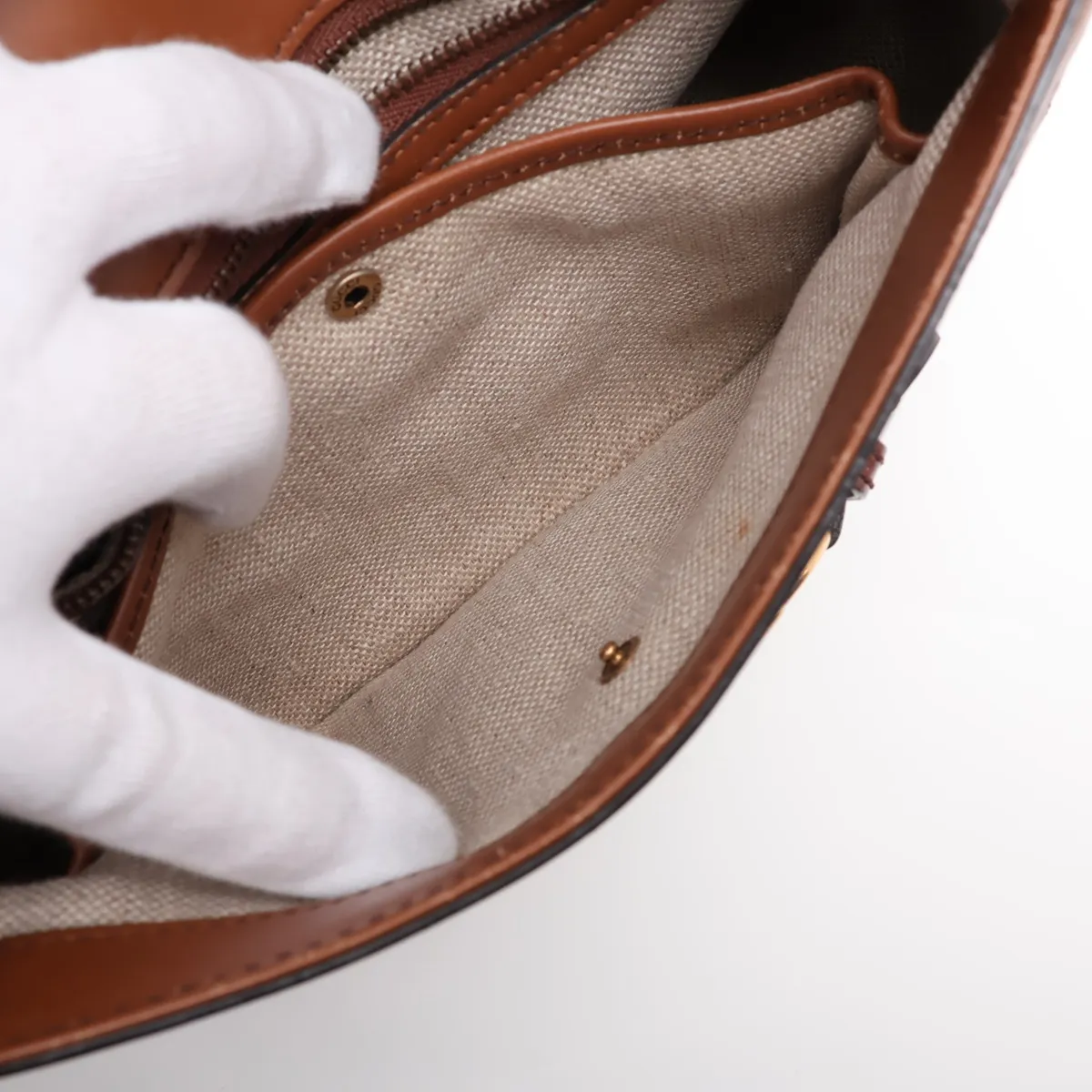 GG Canvas Shoulder Bag, Canvas x Leather, Beige x Brown, 383848 — view 7