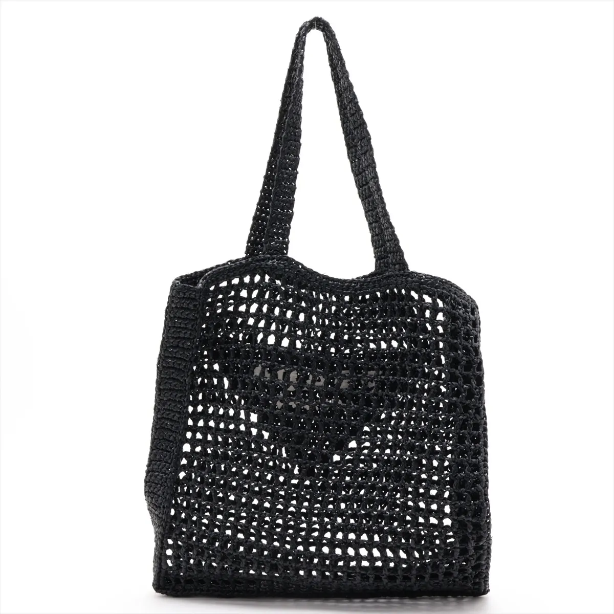 Raffia Tote Bag, Black — view 2