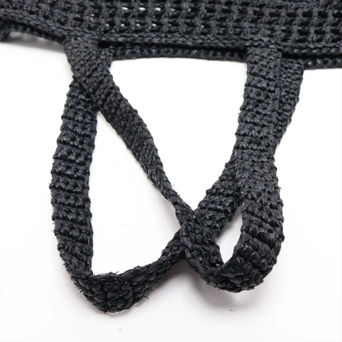 Raffia Tote Bag, Black — view 5