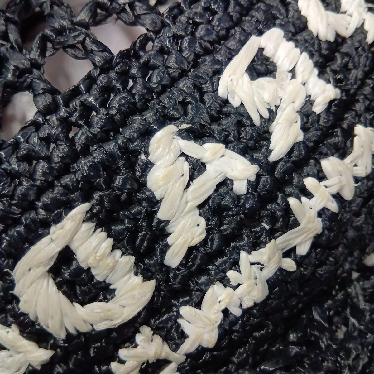 Raffia Tote Bag, Black — view 10