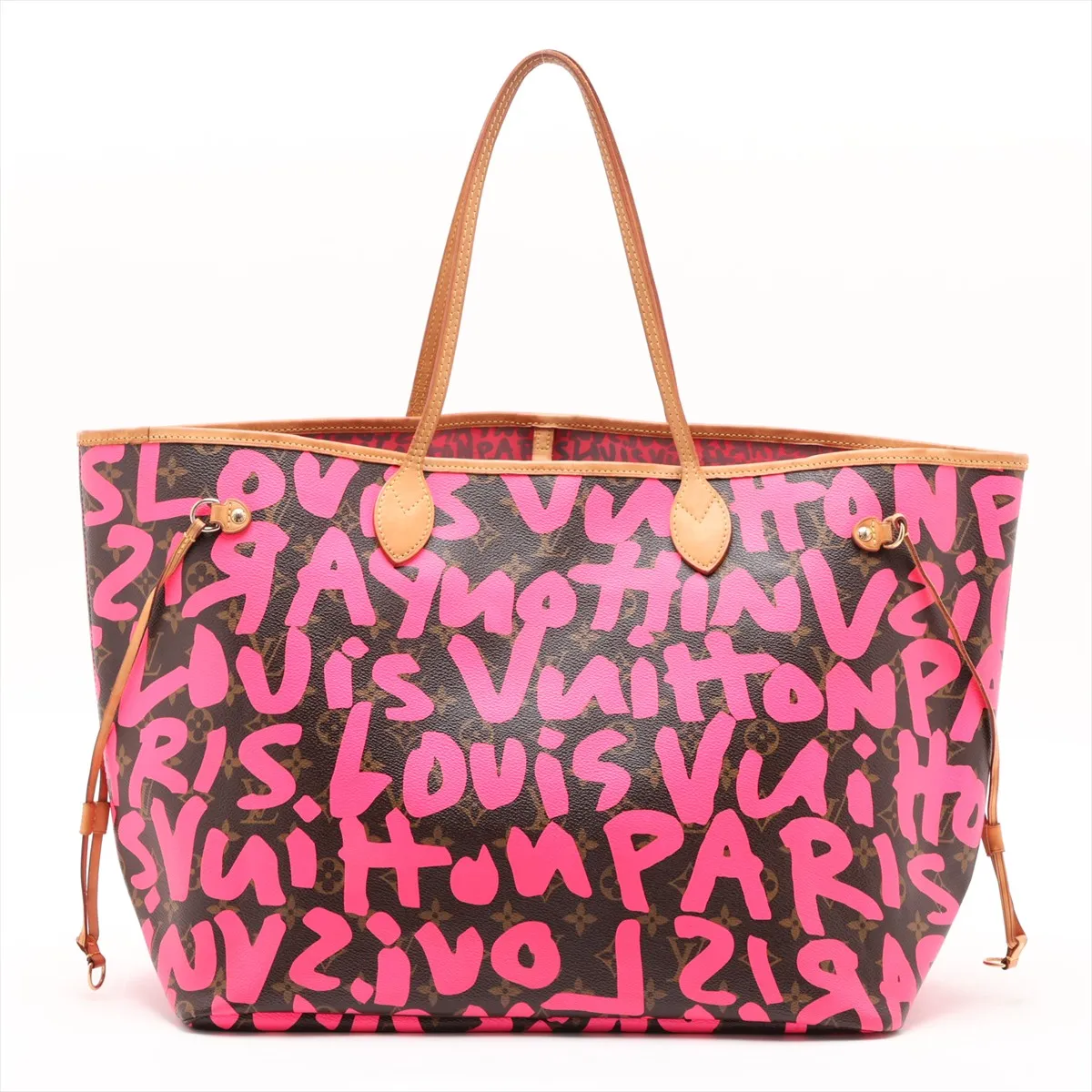 Monogram Graffiti Neverfull GM M93701 SP0029 Pink x Brown — view 2