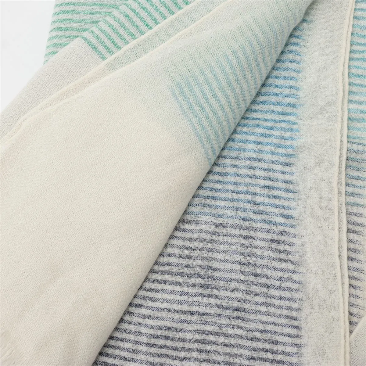logo stole cashmere blue x green — view 2