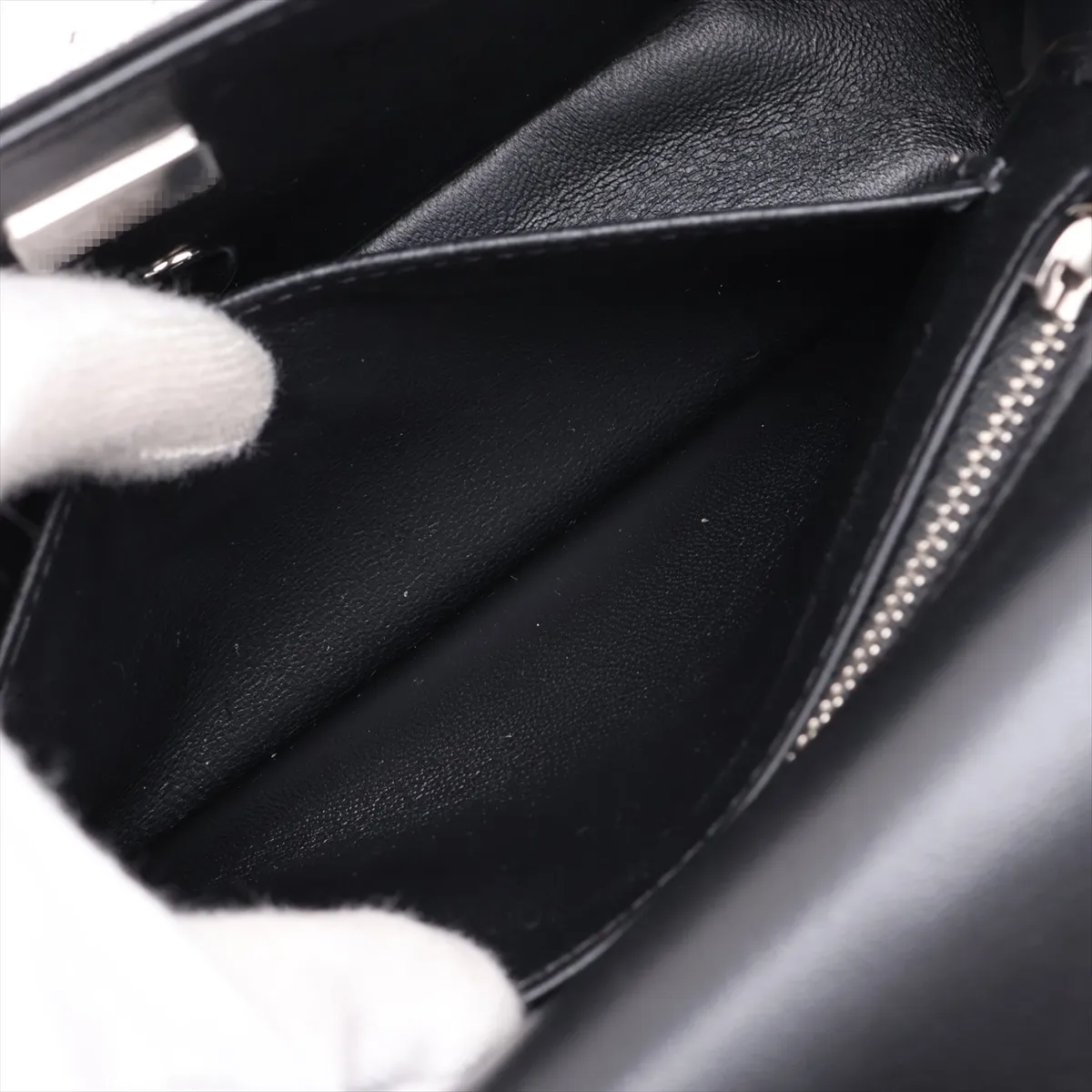 [Individually packaged] Chanel Coco Mark Sequin x Leather Single Flap Single Chain Bag Black x White Silver Hardware H98779EL Random Plate — view 7