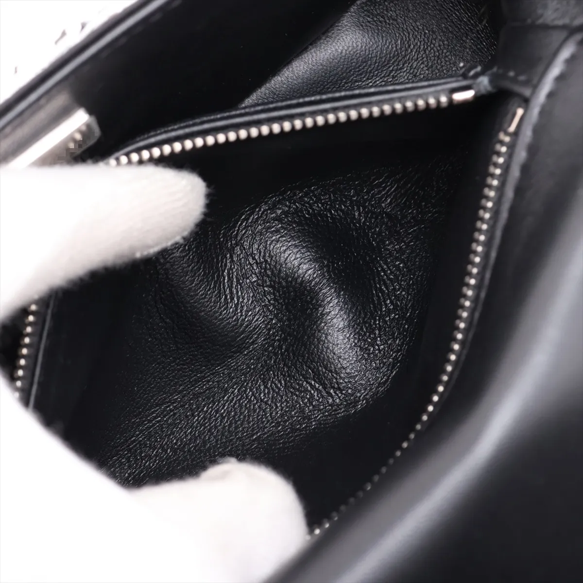 [Individually packaged] Chanel Coco Mark Sequin x Leather Single Flap Single Chain Bag Black x White Silver Hardware H98779EL Random Plate — view 8