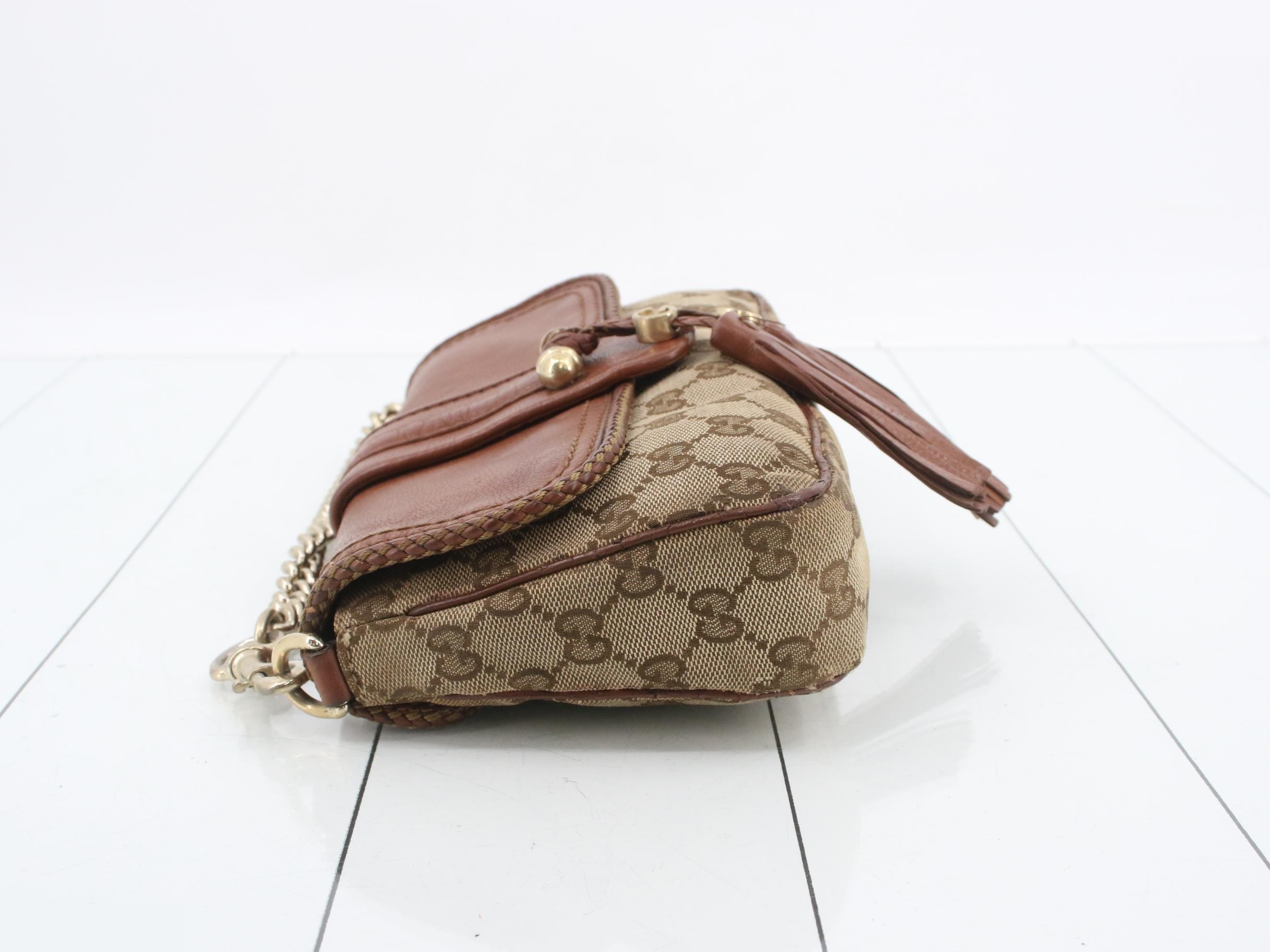 Marrakech GG Supreme Leather Tassel Chain Shoulder Bag — view 4