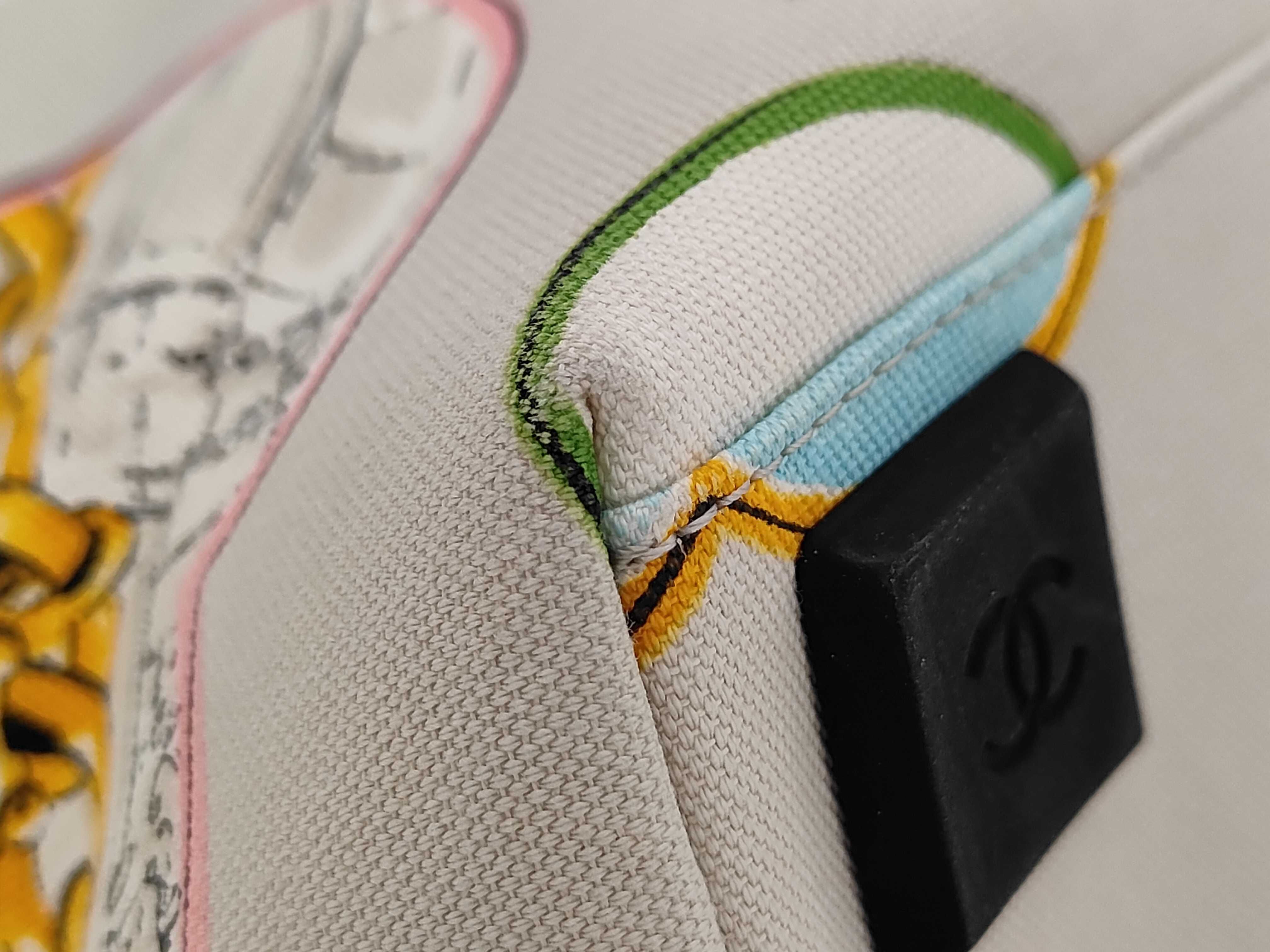 Coco Mark Canvas x Leather Valentine's Day Limited Edition Tote Bag in White with Silver Hardware — view 4