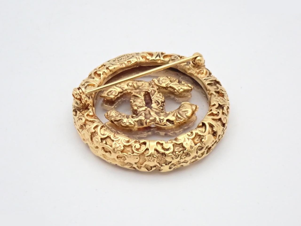 Brooch, weight approximately 23.3g, 93A hallmark, glass, vintage. — view 2