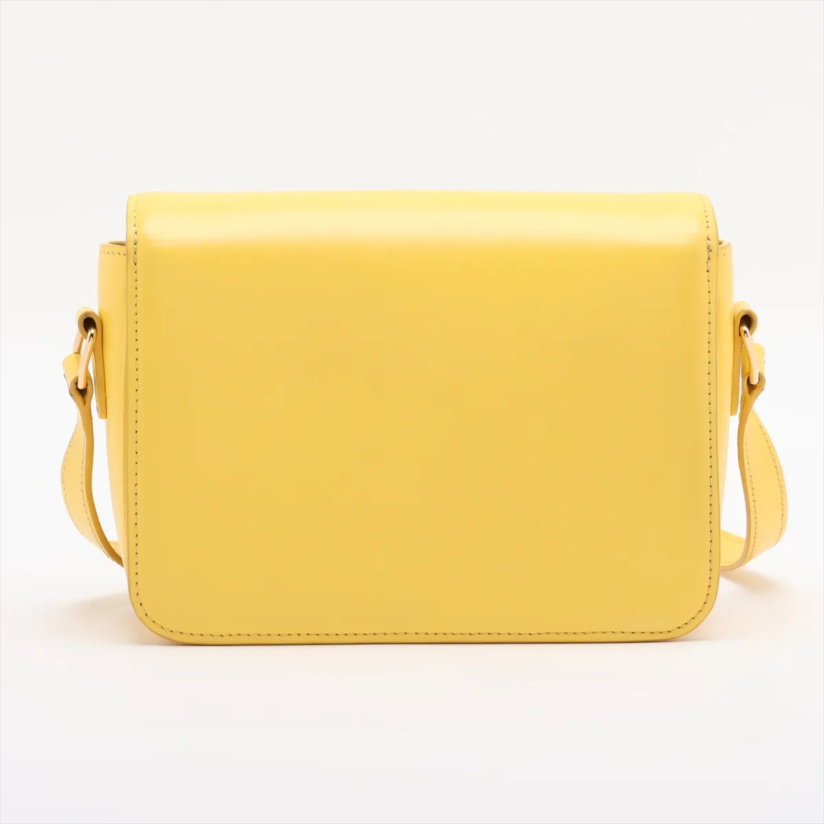 Triomphe Teen Leather Shoulder Bag, Yellow — view 2