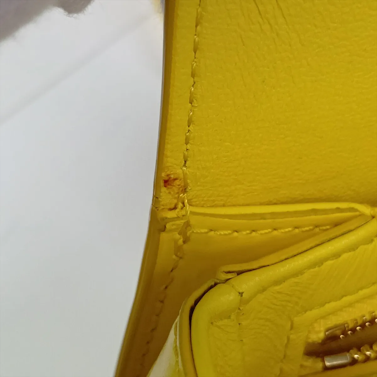Triomphe Teen Leather Shoulder Bag, Yellow — view 13