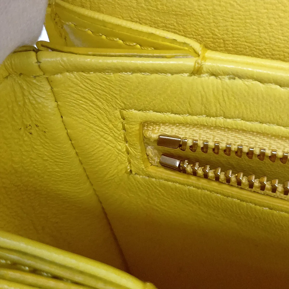 Triomphe Teen Leather Shoulder Bag, Yellow — view 14