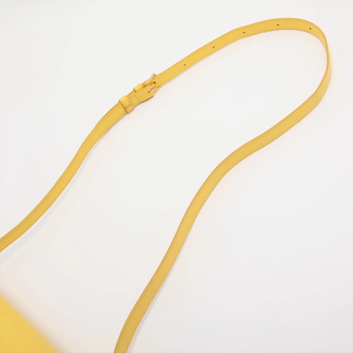 Triomphe Teen Leather Shoulder Bag, Yellow — view 5