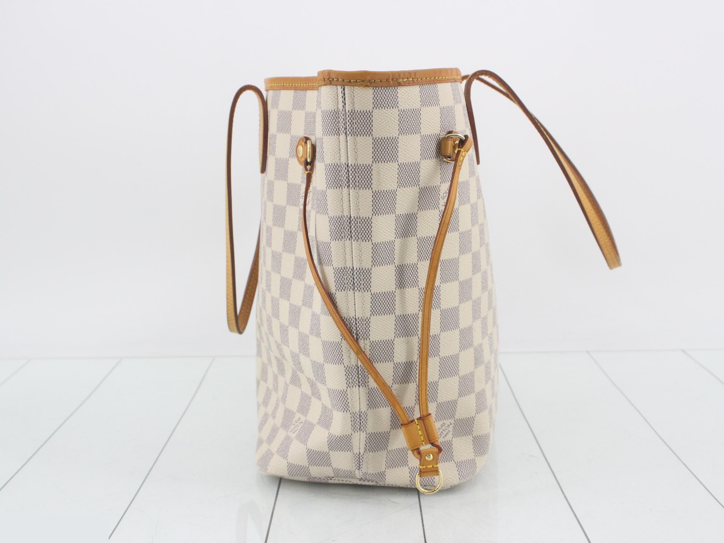 Damier Azur Neverfull MM Tote Bag with Pouch — view 3