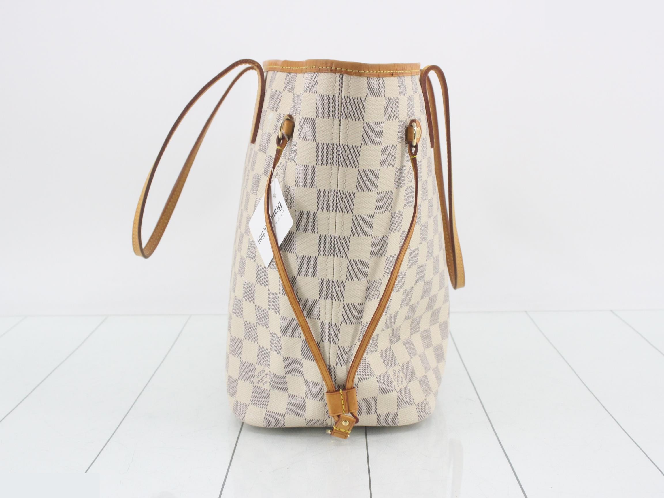 Damier Azur Neverfull MM Tote Bag with Pouch — view 4