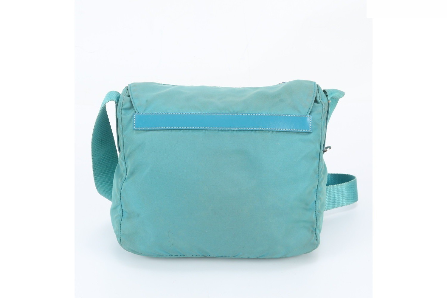 Tessuto Nylon Triangle Logo Leather Shoulder Bag (Crossbody) — view 3