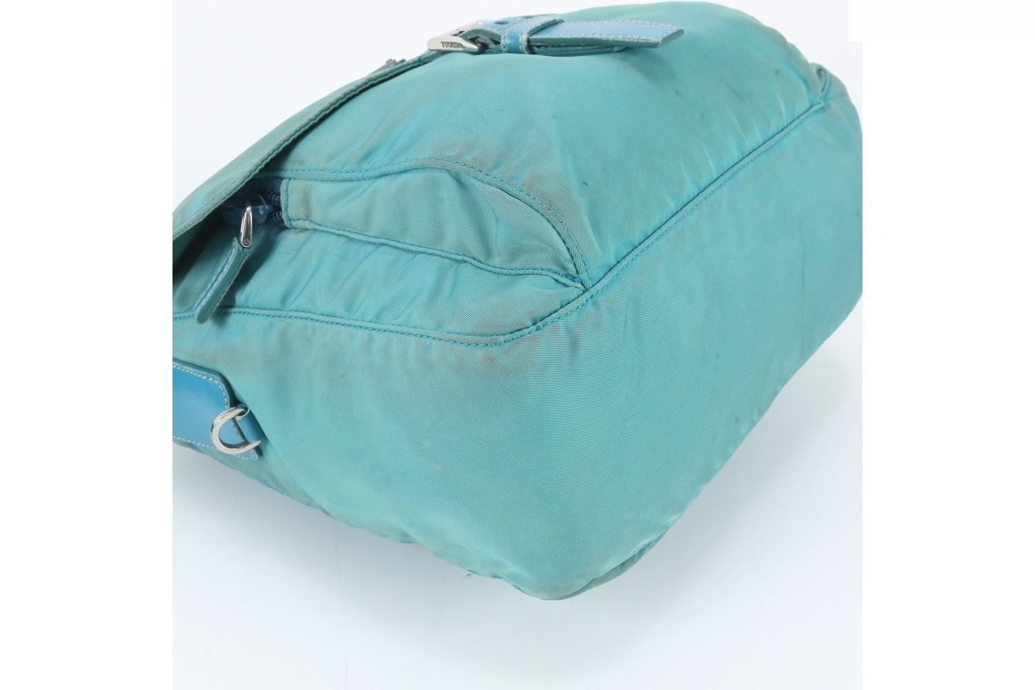 Tessuto Nylon Triangle Logo Leather Shoulder Bag (Crossbody) — view 4