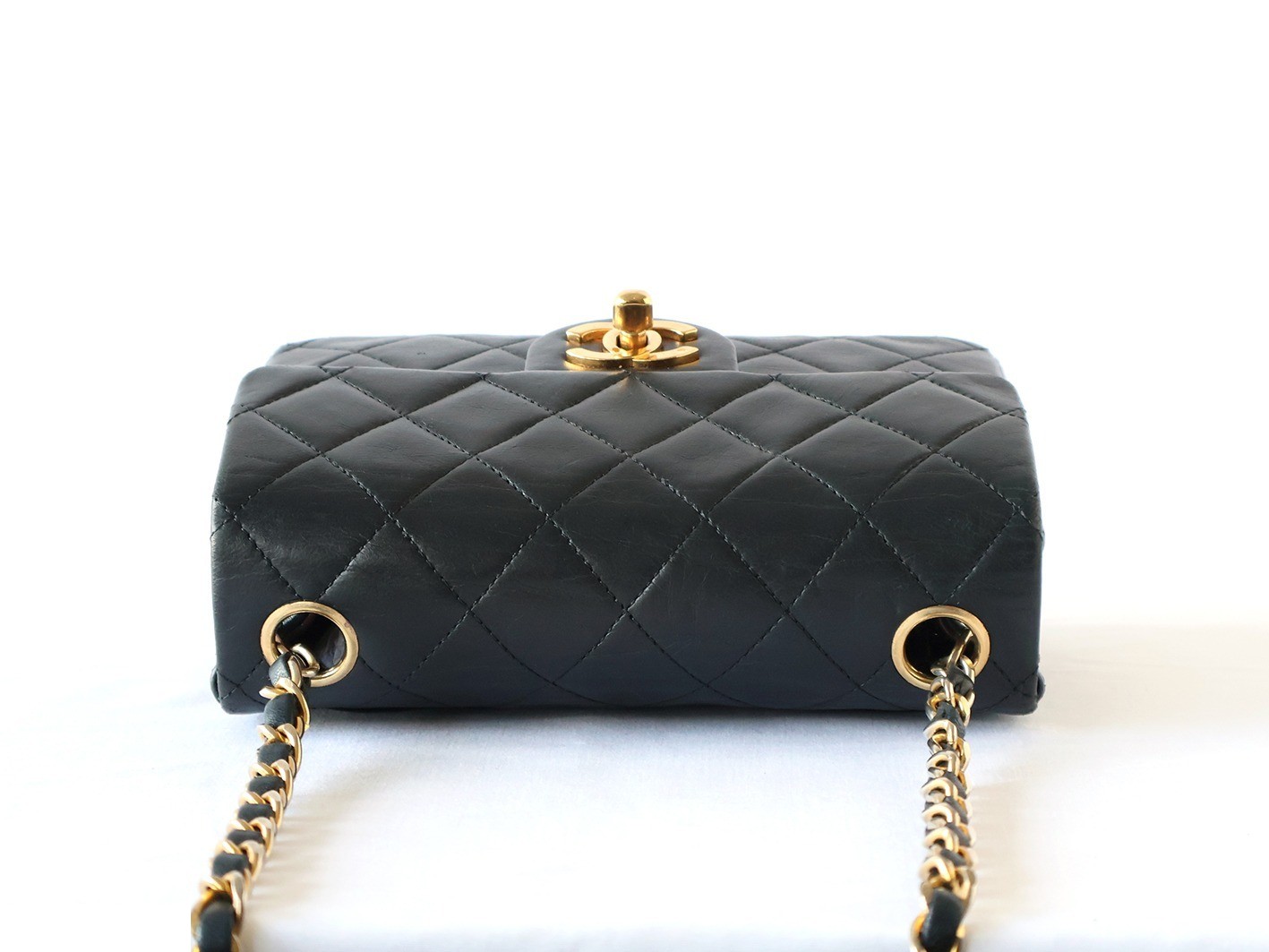 Mini Matelassé 17 Lambskin Chain Shoulder Bag, Black — view 8