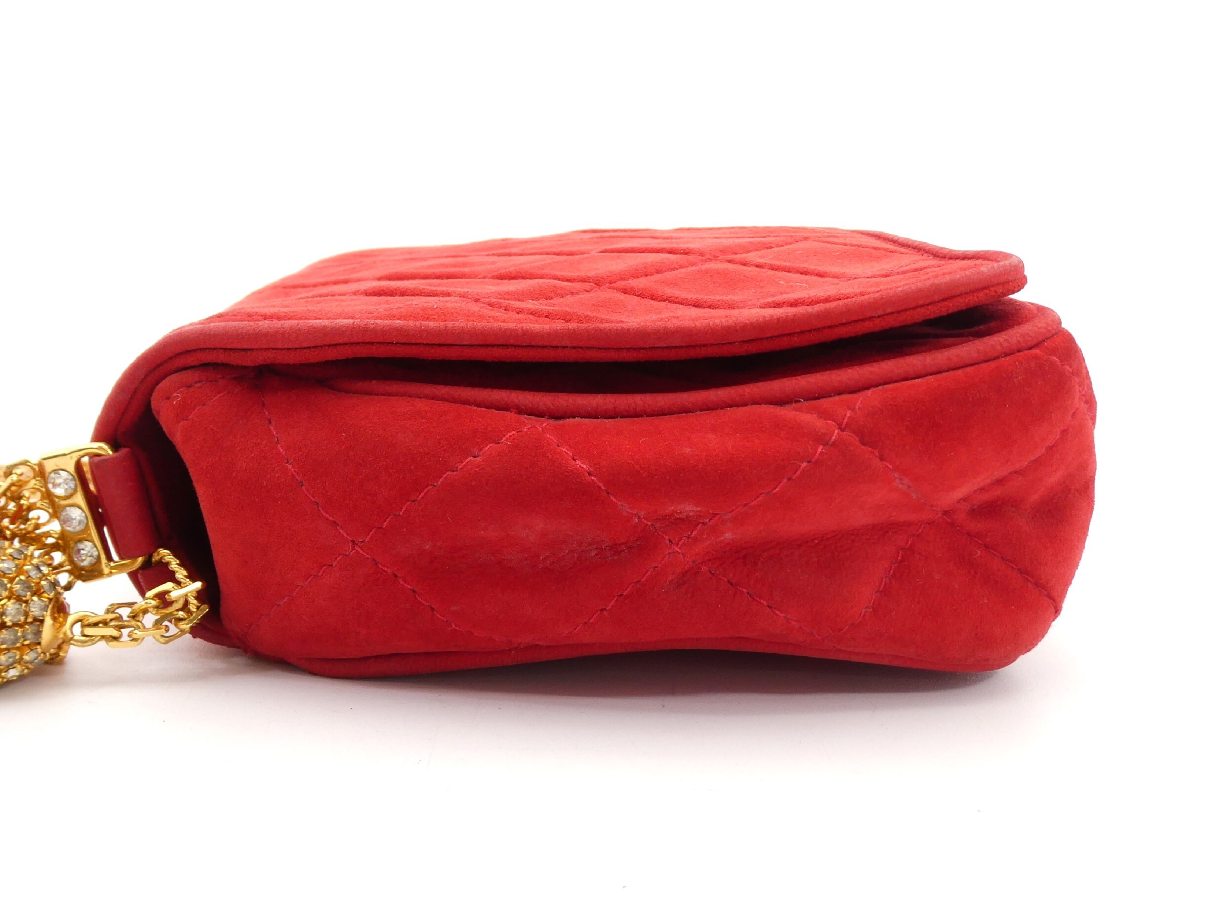 Matelassé Suede Fringe 6-Chain Shoulder Bag — view 3