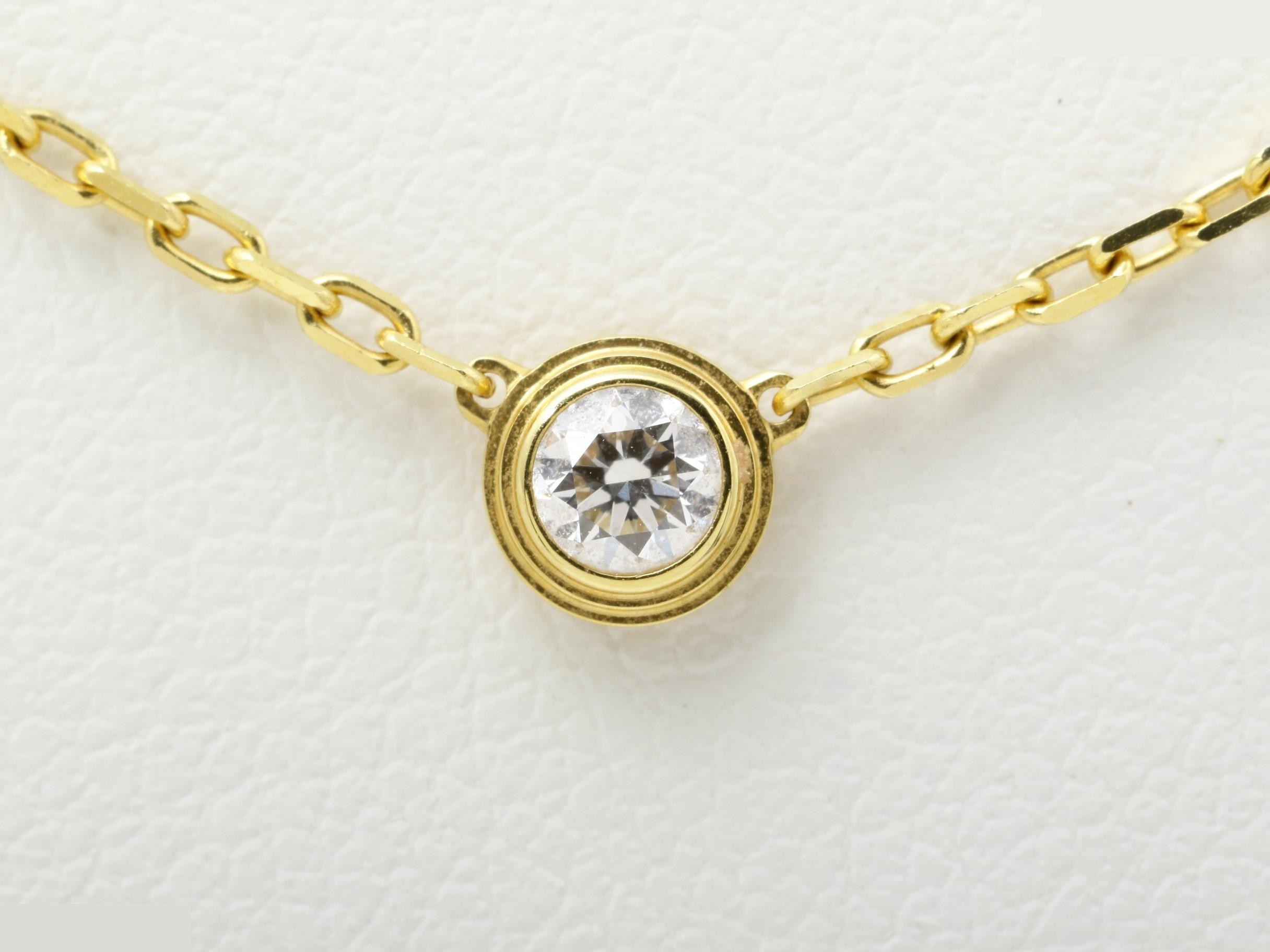 Damour Necklace Pendant, 1PD, 750YG, 2.8g, approx. 41cm — view 2