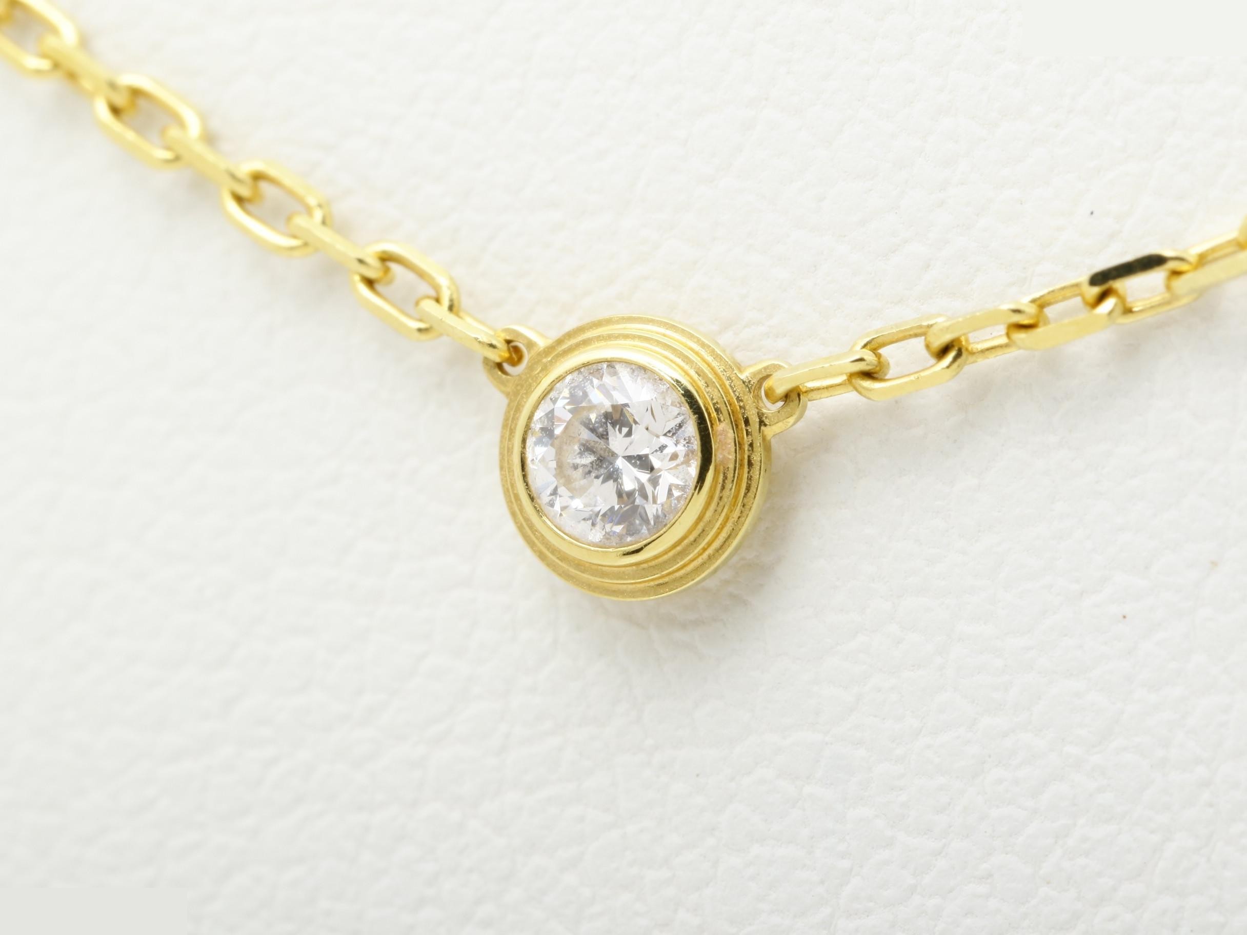 Damour Necklace Pendant, 1PD, 750YG, 2.8g, approx. 41cm — view 3