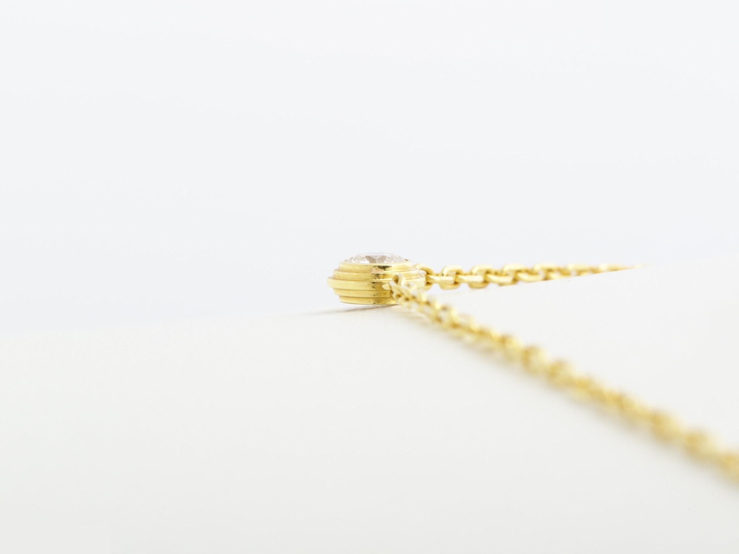 Damour Necklace Pendant, 1PD, 750YG, 2.8g, approx. 41cm — view 4