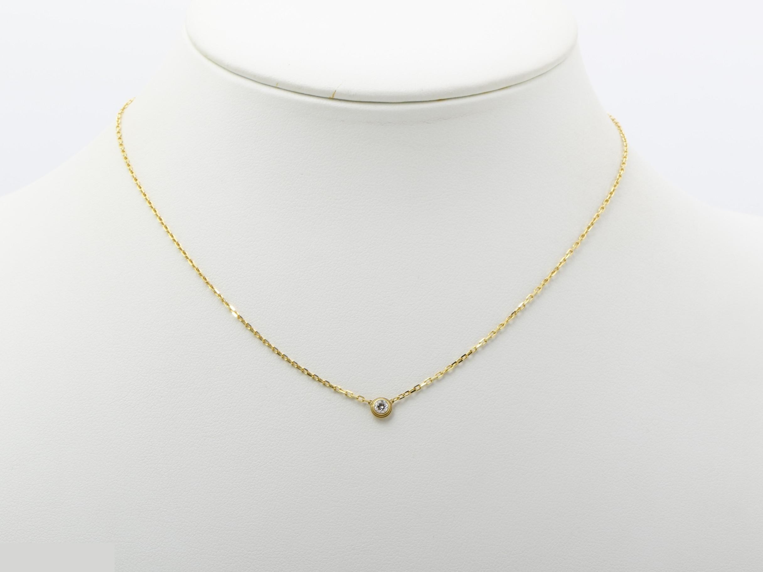 Damour Necklace Pendant, 1PD, 750YG, 2.8g, approx. 41cm — view 6