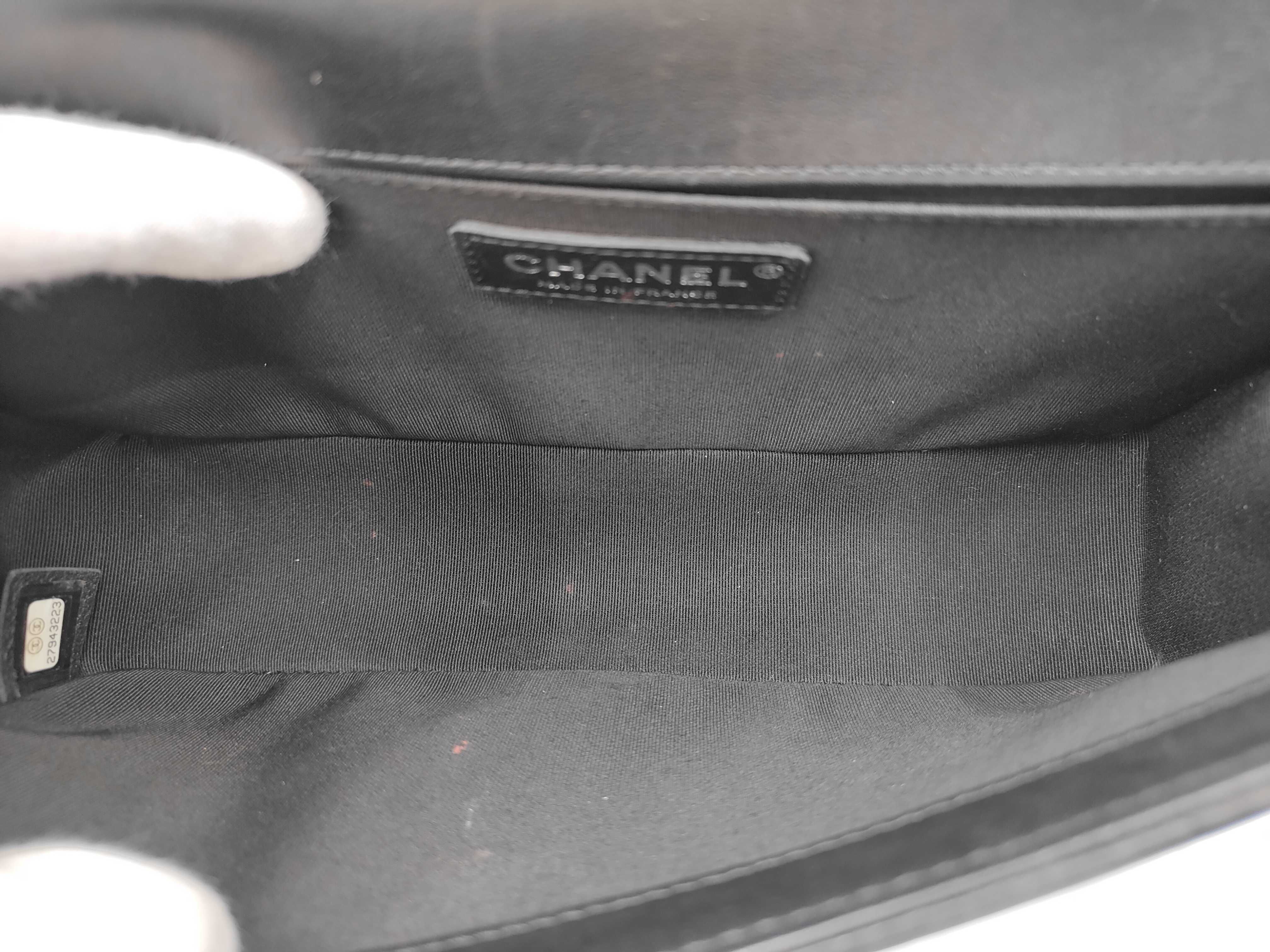 Boy Chanel Medium Lambskin Shoulder Bag, Black Silver Hardware, Serial Number 27 — view 10