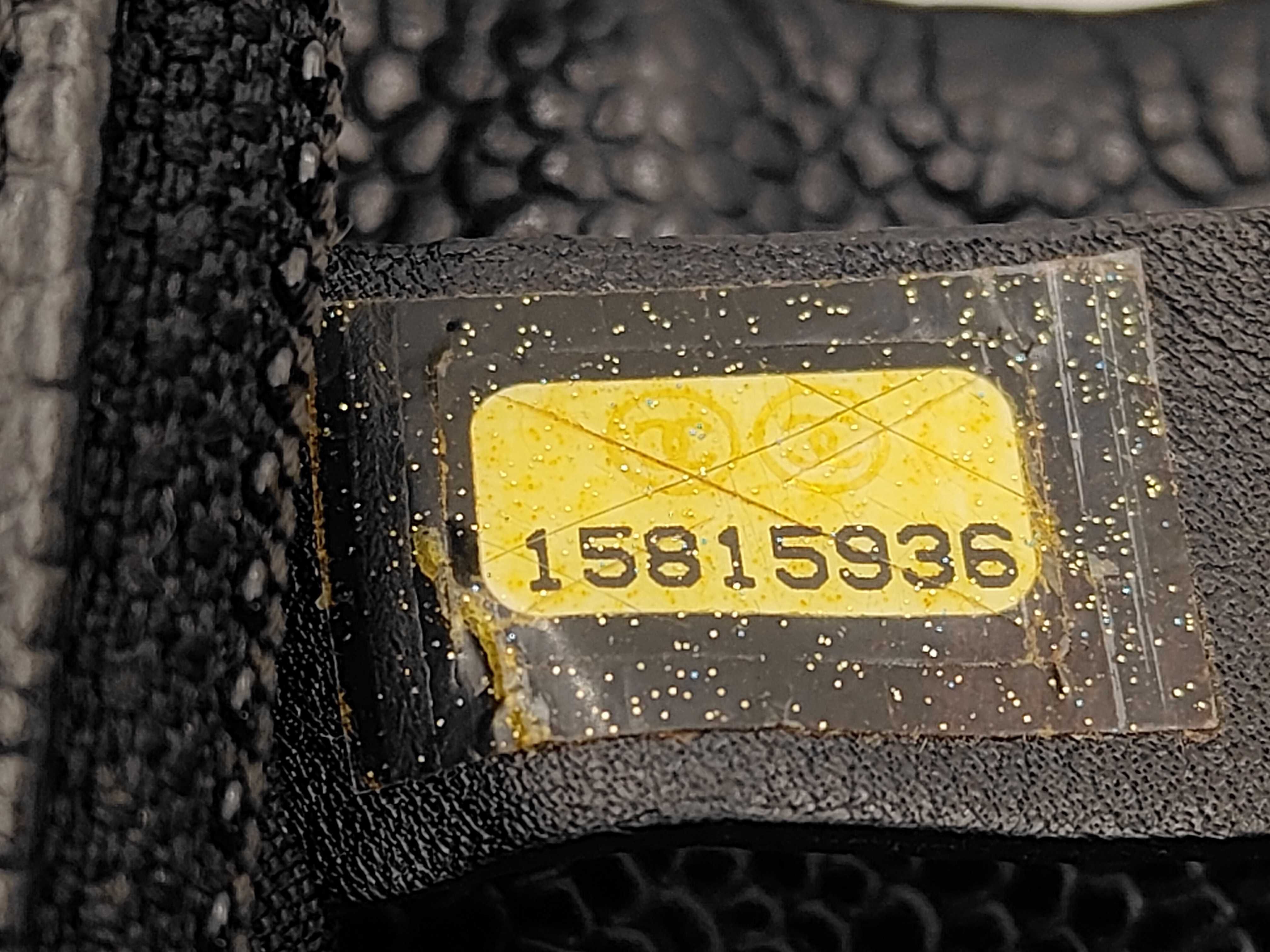Caviar Skin Chain Wallet Chain Shoulder Bag Black (Serial Number 15) — view 11