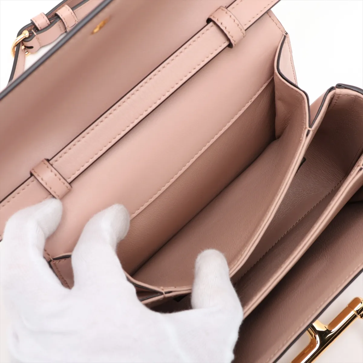 Siena Leather 2-Way Handbag, Beige, 855536 — view 10