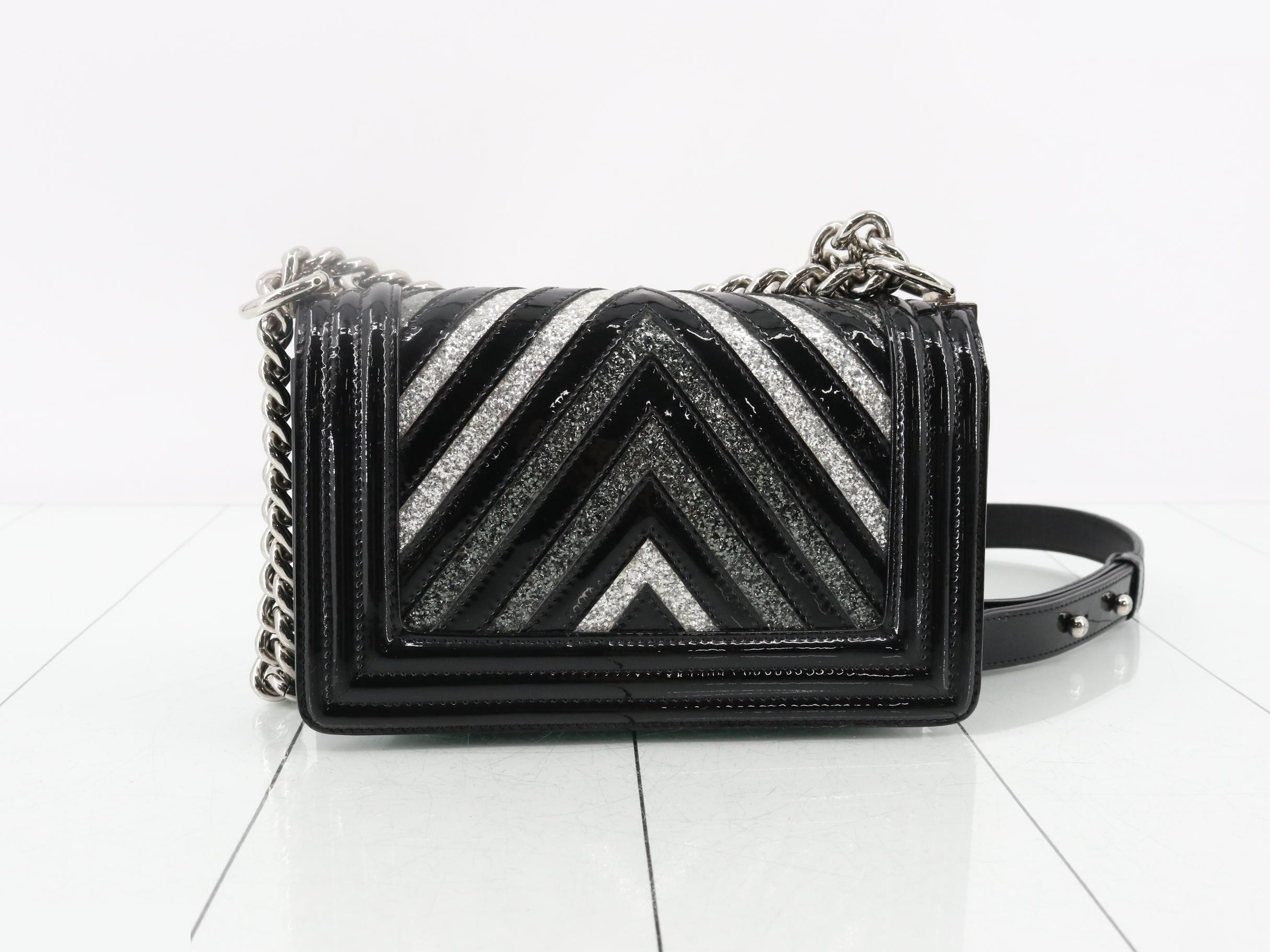 Boy Chanel Enamel V-Stitch Chain Shoulder Bag — view 2