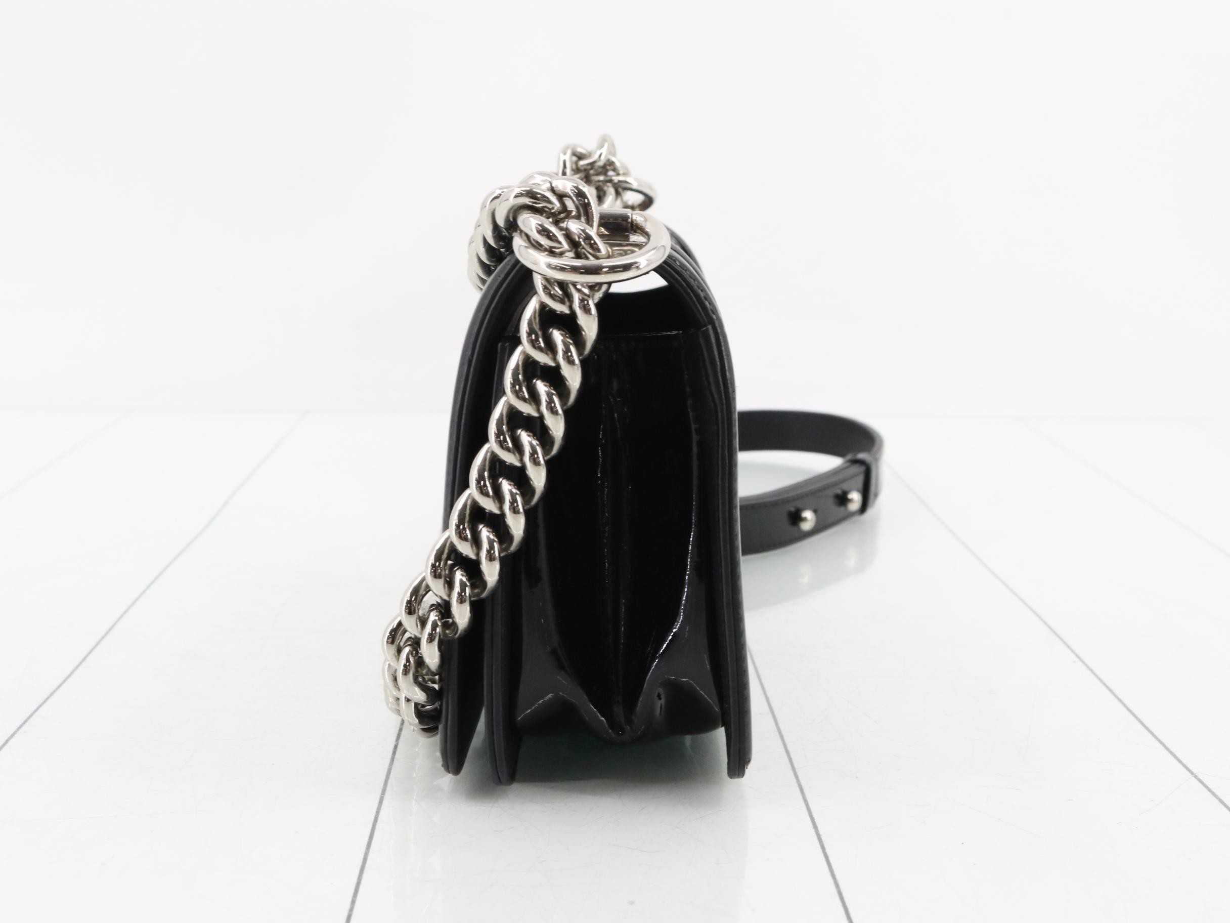 Boy Chanel Enamel V-Stitch Chain Shoulder Bag — view 3
