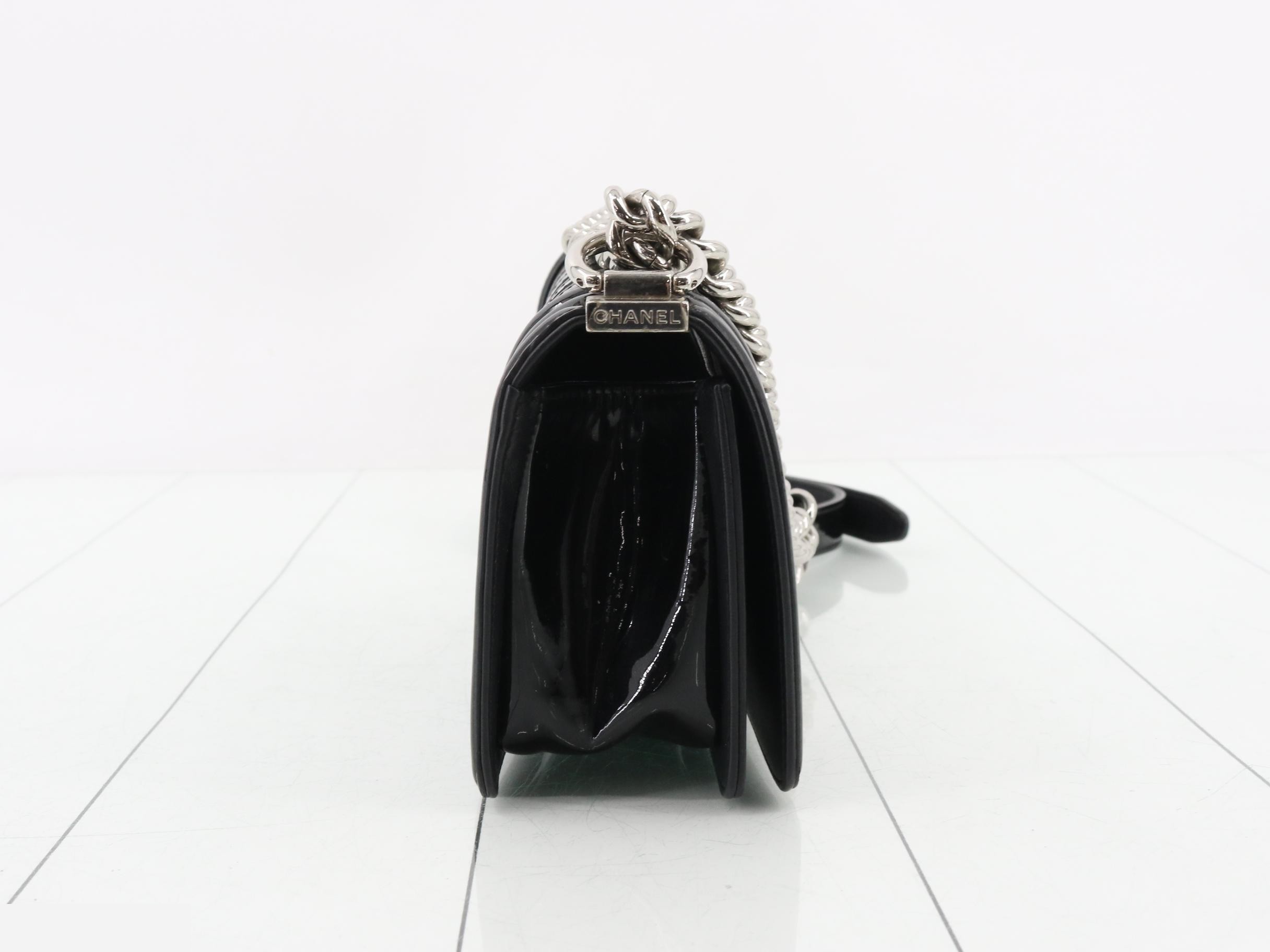 Boy Chanel Enamel V-Stitch Chain Shoulder Bag — view 4