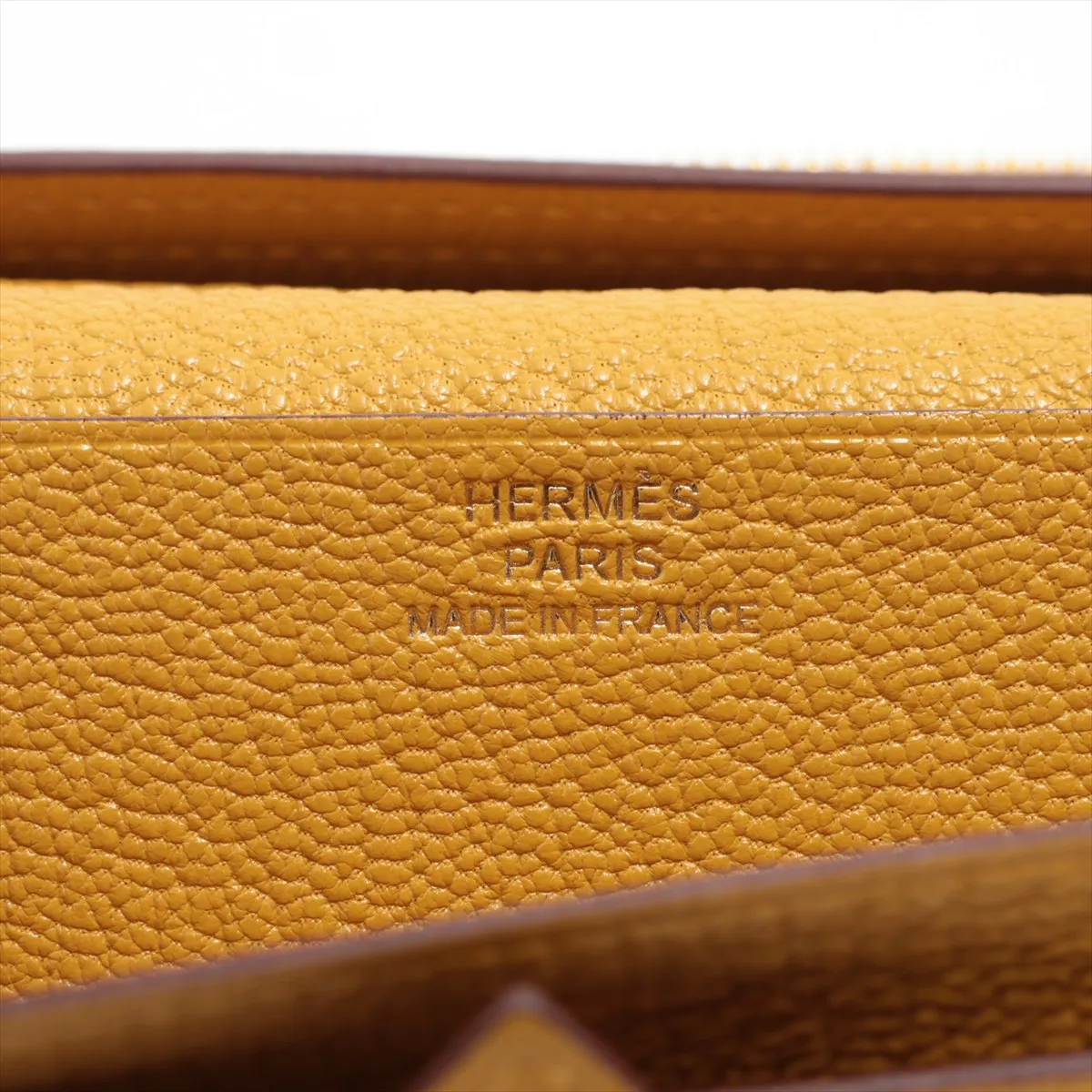 Hermès Bearn Soufflé Monochrome Chevre Mysore Long Wallet Yellow C:2018 — view 9