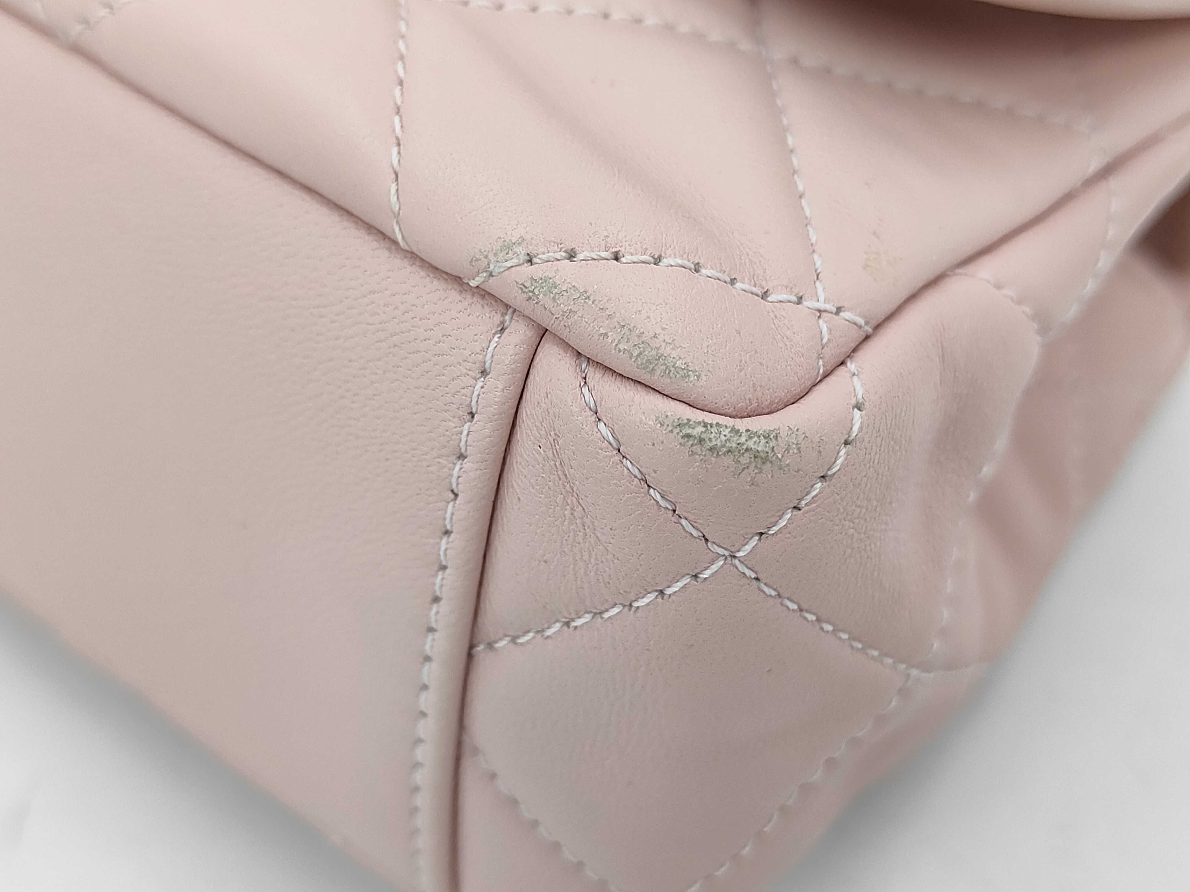 Lambskin Matelassé Mini Flap Chain Shoulder Bag with IC Plate, Pink Shoulder Bag — view 7