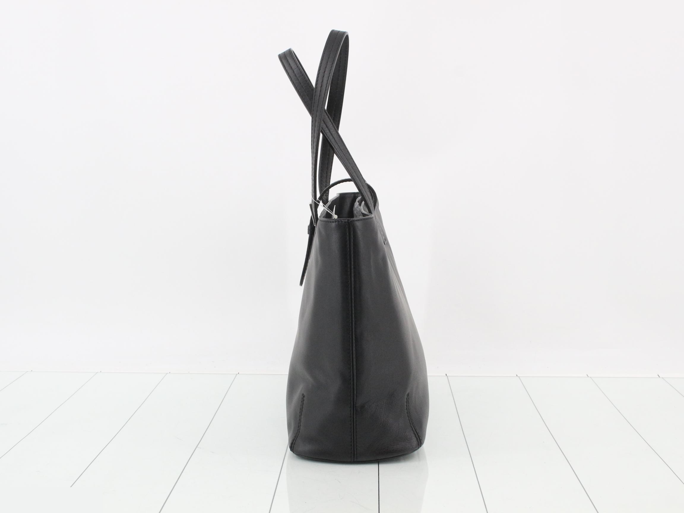 leather tote bag, black — view 3