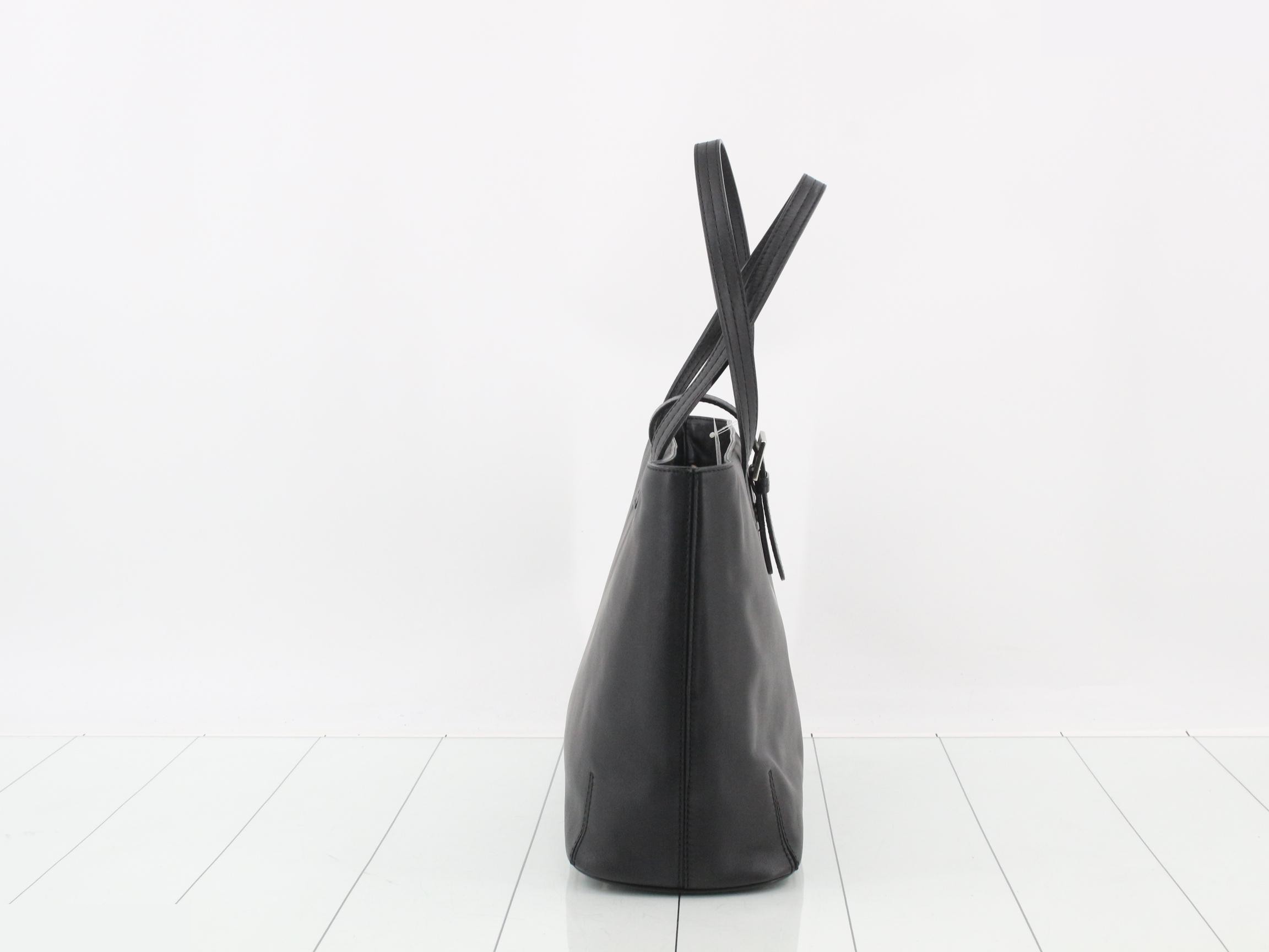 leather tote bag, black — view 4
