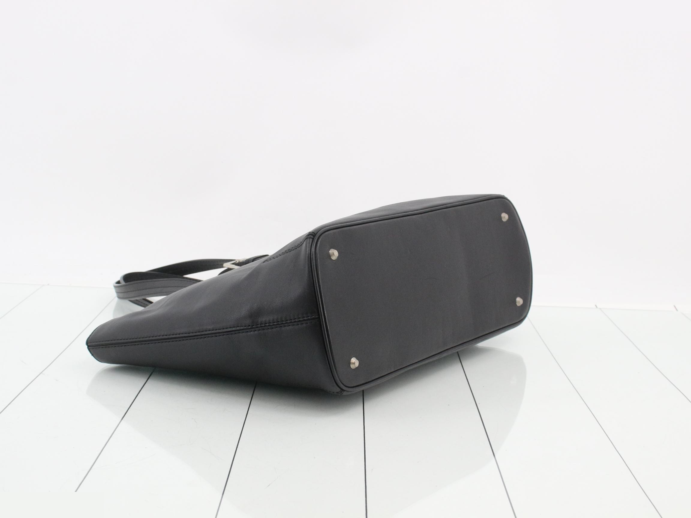 leather tote bag, black — view 5