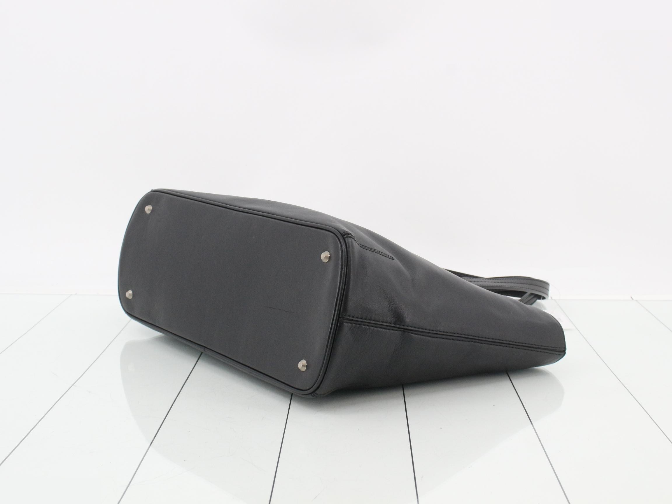leather tote bag, black — view 6