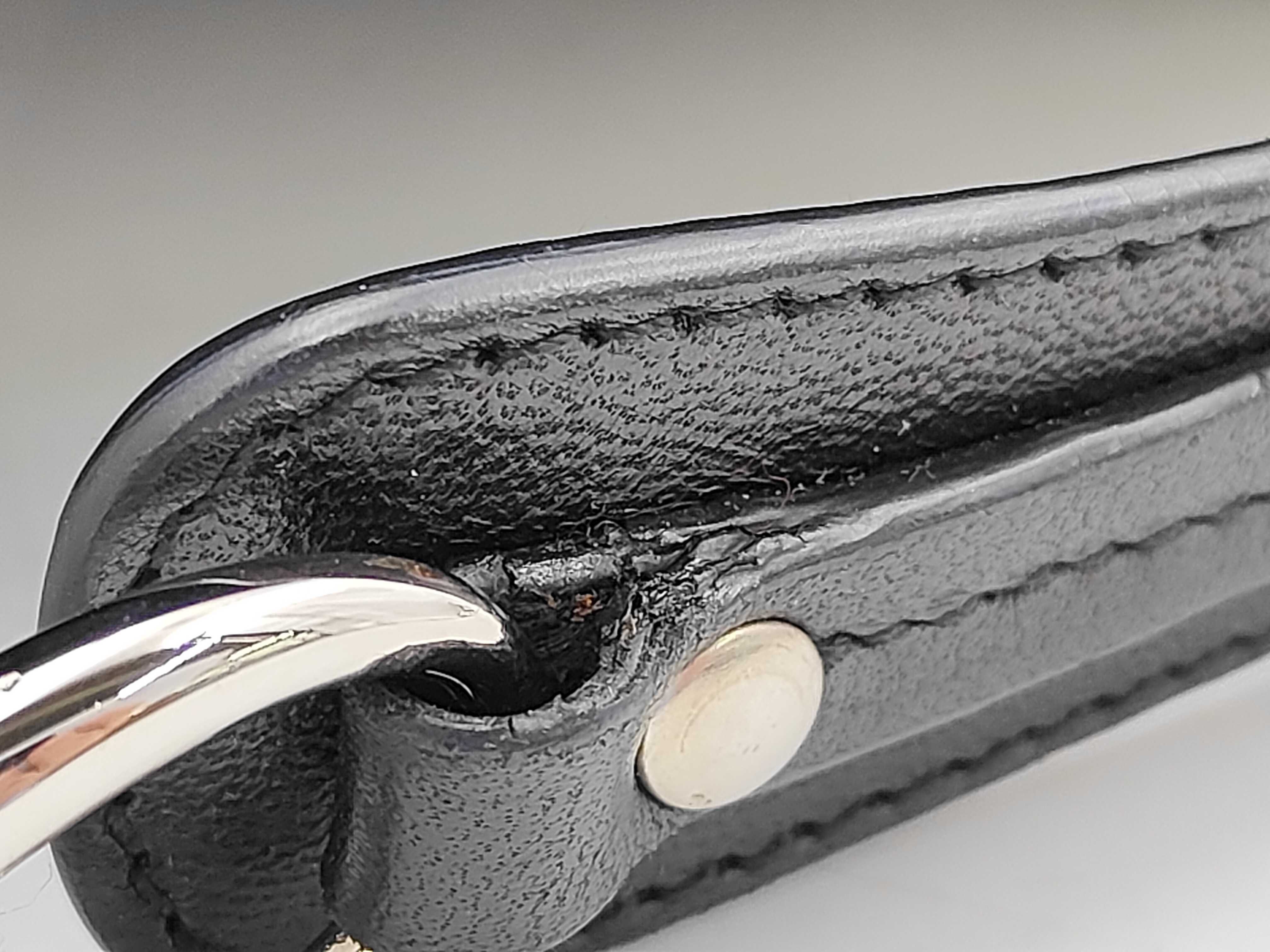 Cannage Leather Black Silver Hardware Chain One-Shoulder Bag Handbag — view 5