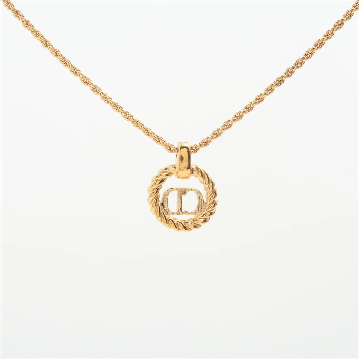 CD logo necklace, GP gold, — view 2