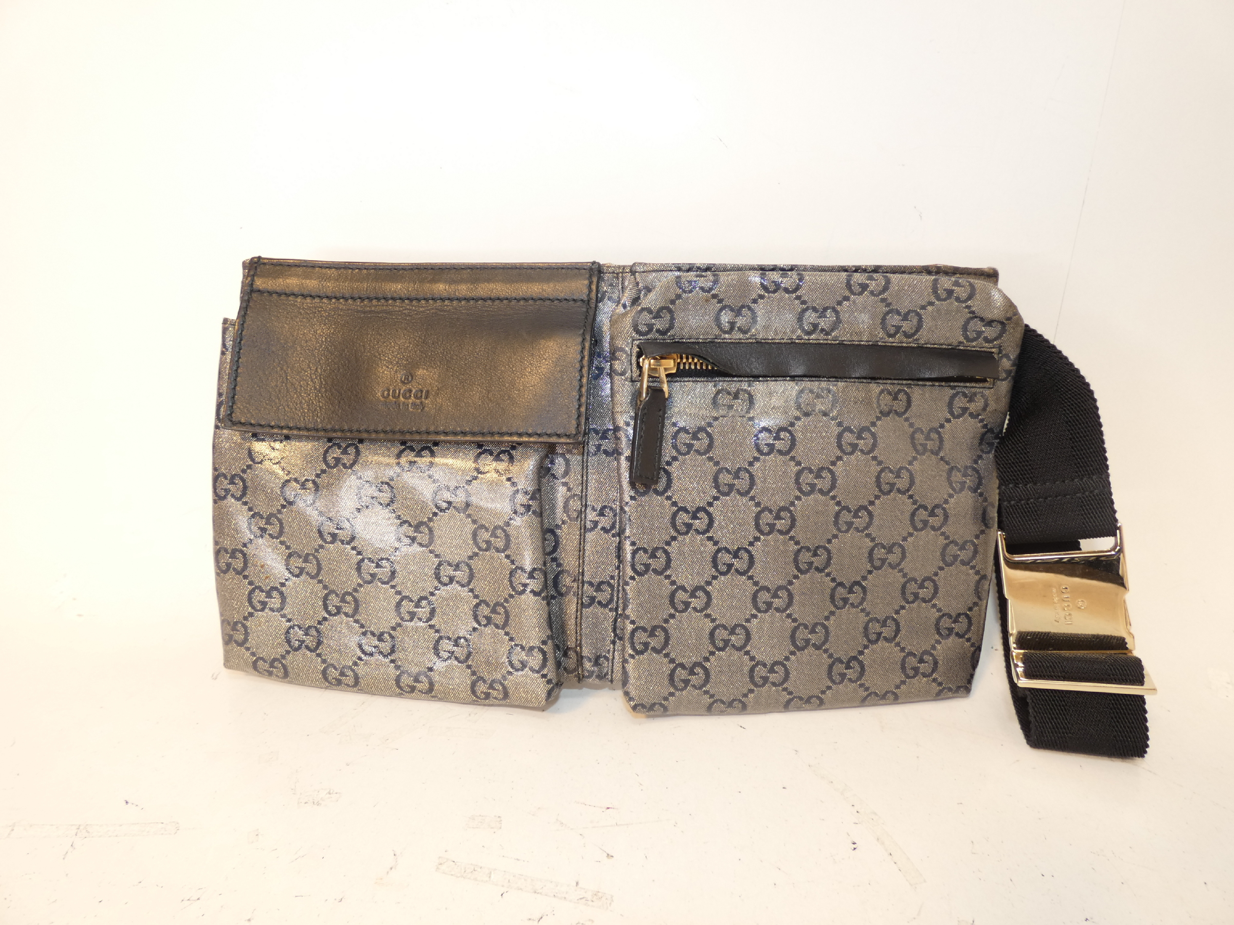 GG Crystal Leather Waist Bag