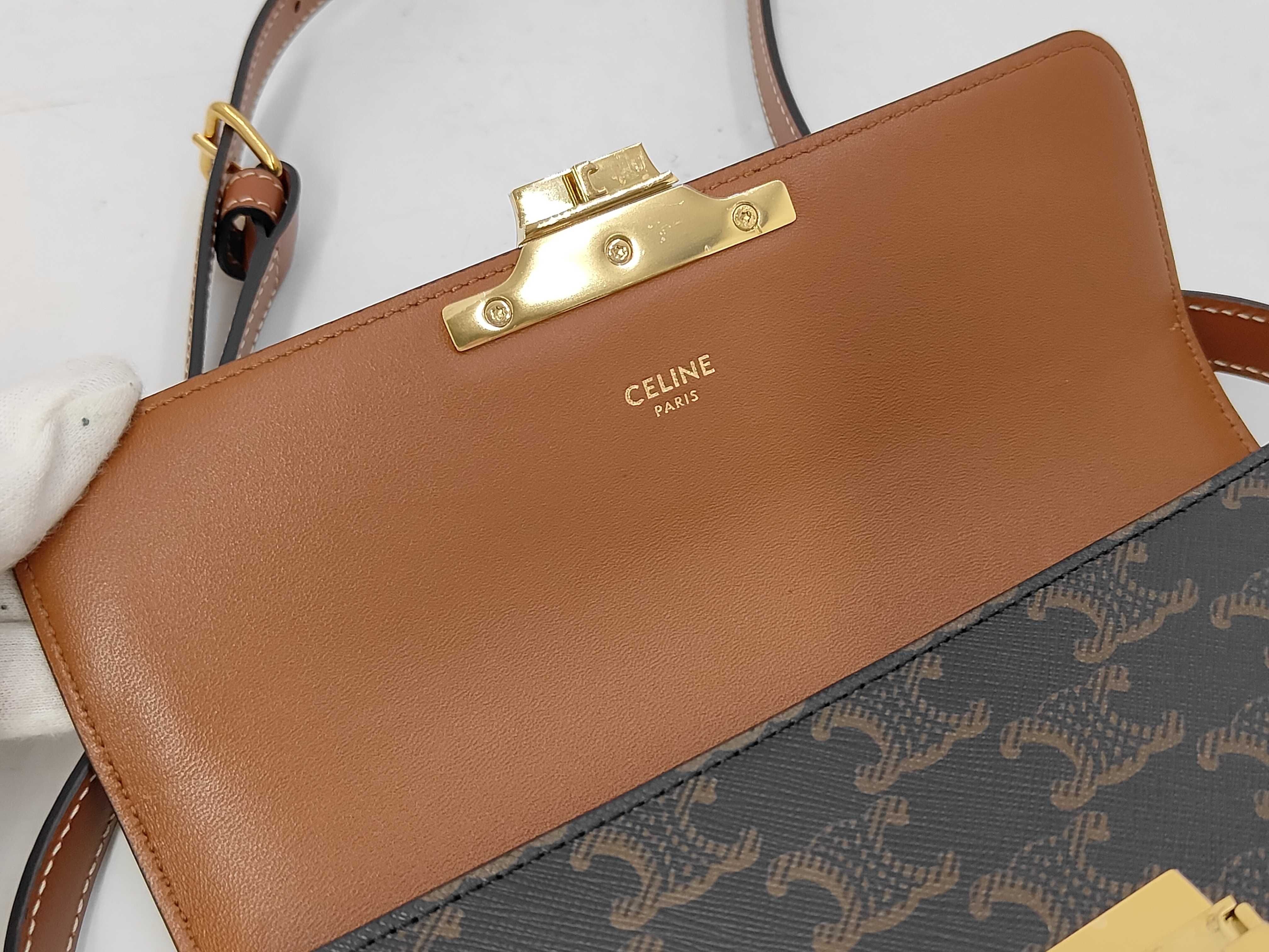 Triomphe Leather Shoulder Bag — view 9
